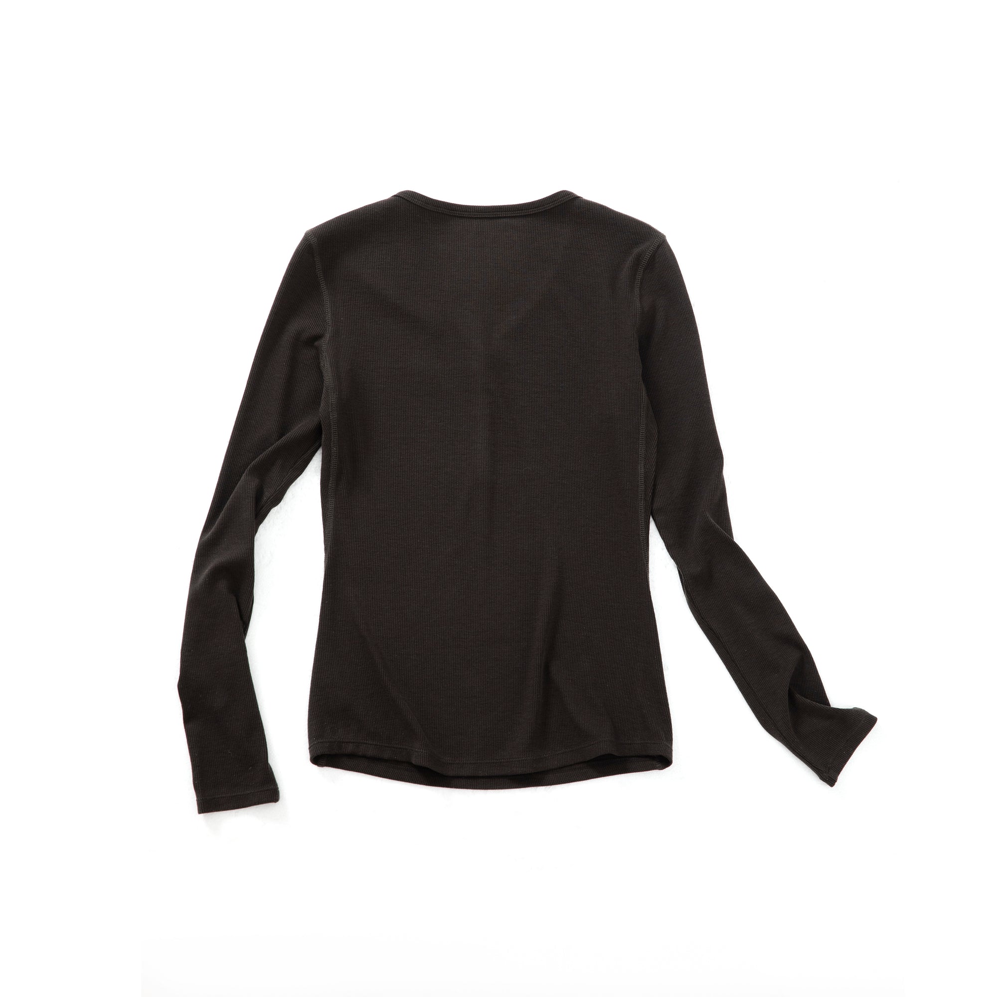 Lyocell V-neck Button Long Sleeve T-shirt In Dark Grey