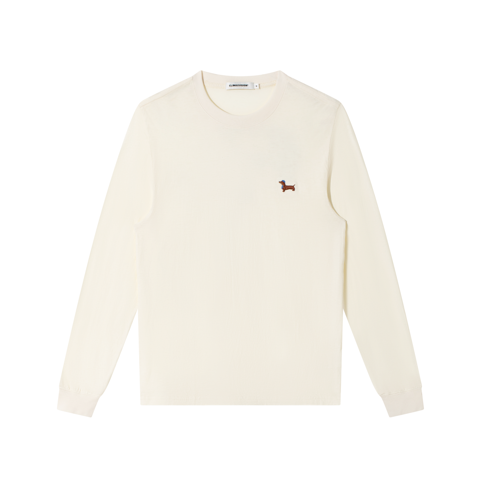 Cheese Strong Twist Cotton Puppy Embroidery Long Sleeves