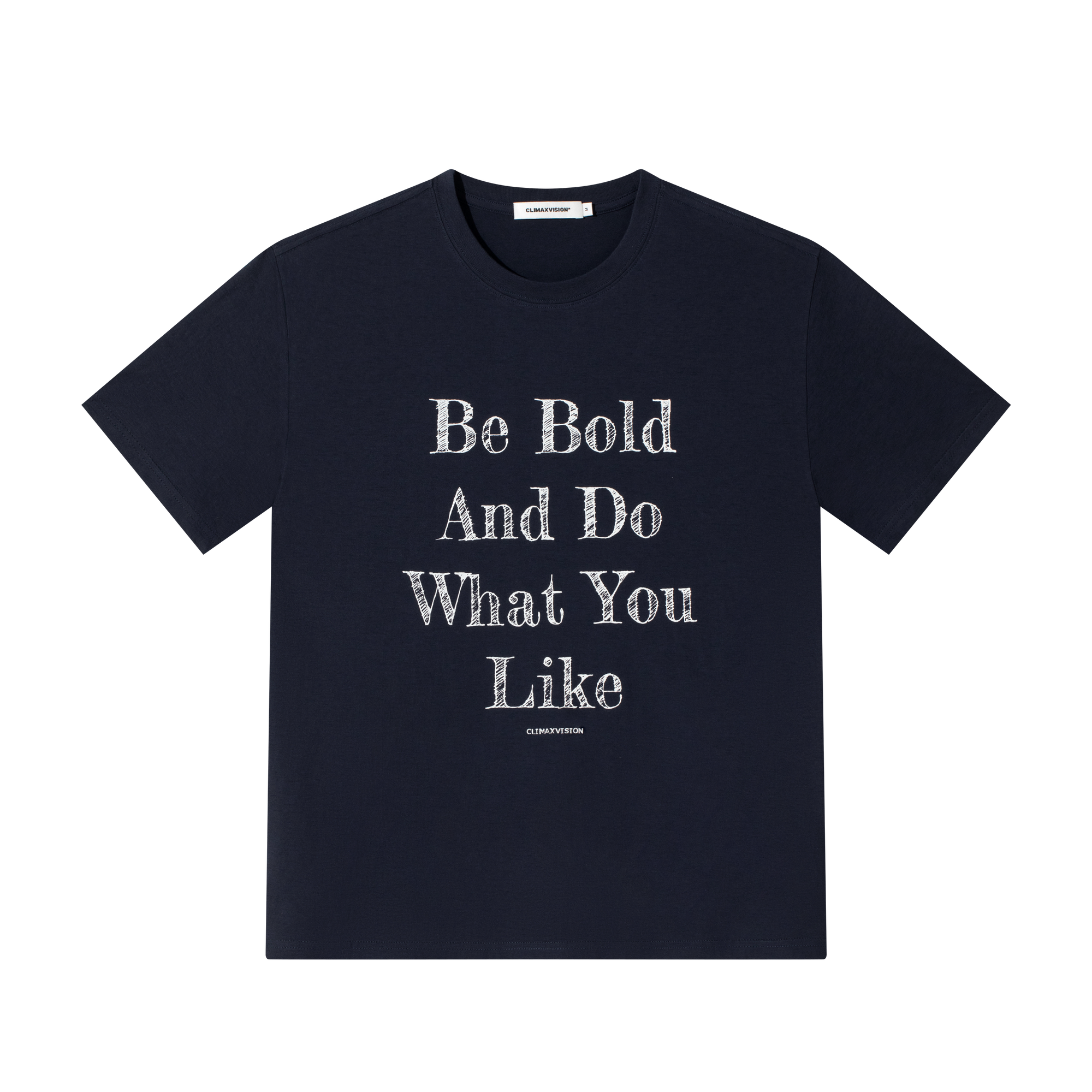 Navy Blue Graffiti Lettering Translucent Short Sleeves