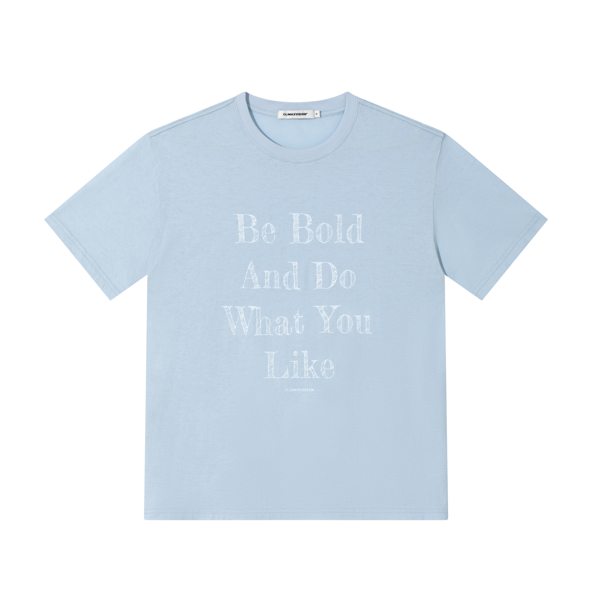 Blue Graffiti Letters Micro-transparent Short Sleeves