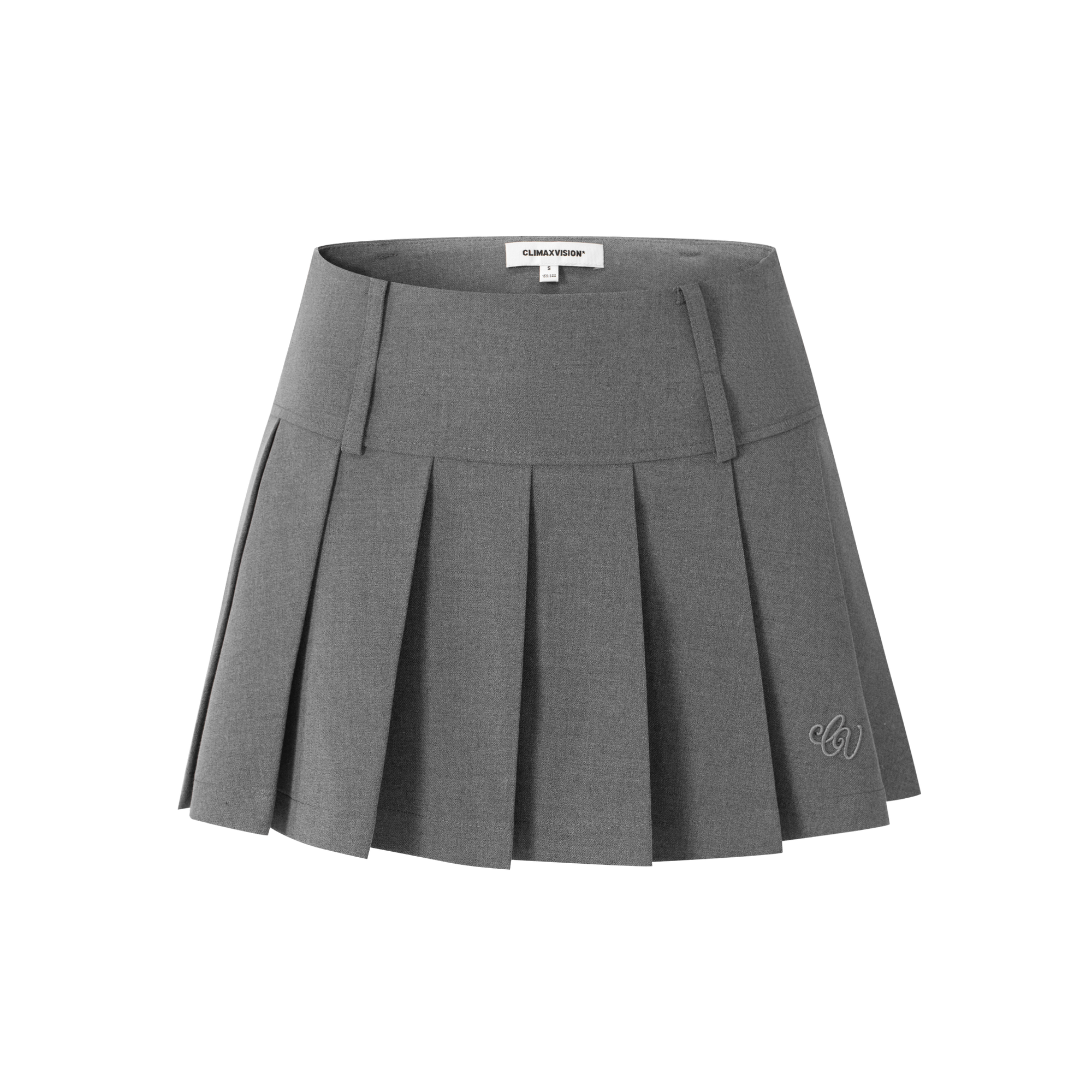 Grey A-line Pleated Skirt