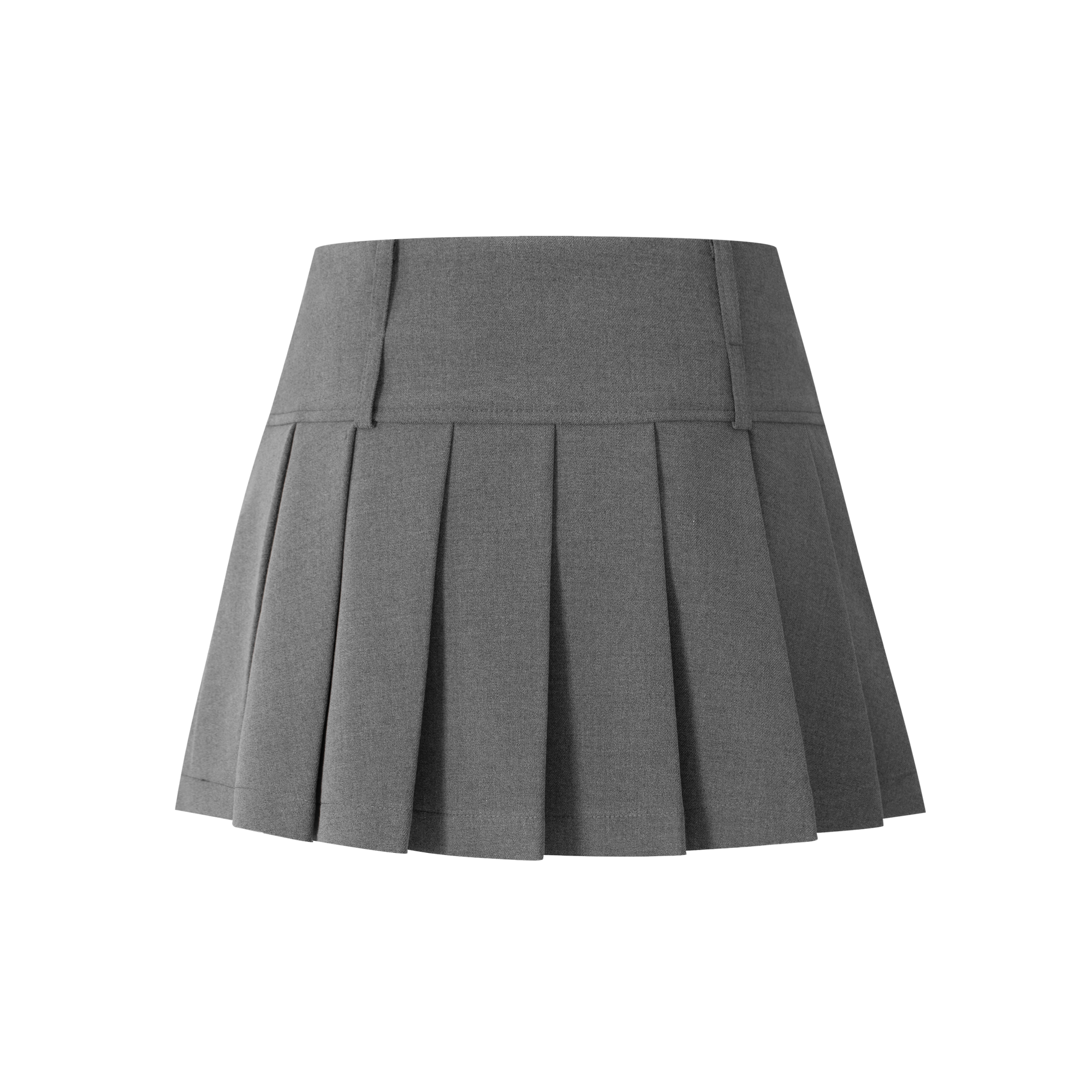 Grey A-line Pleated Skirt