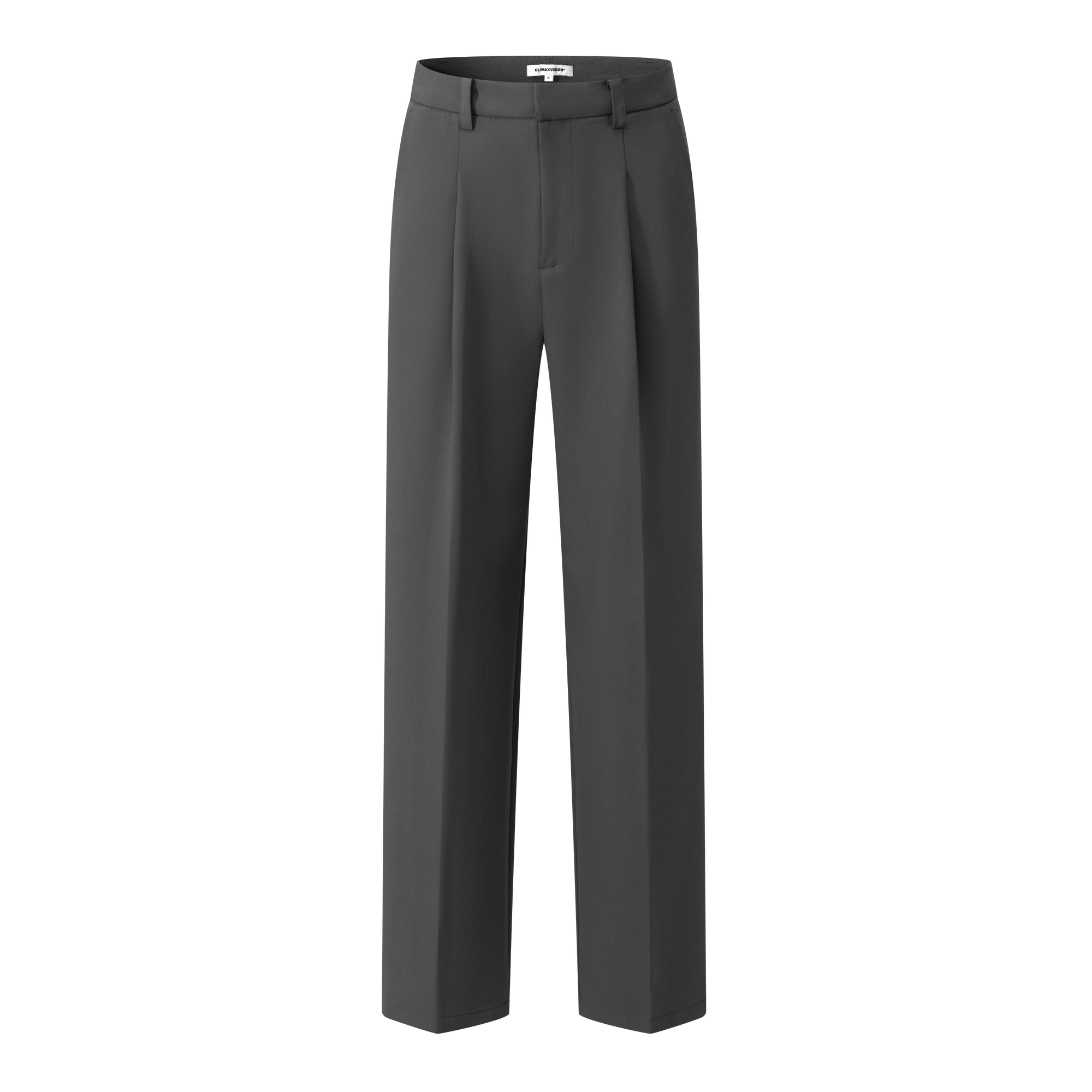 Dark Grey High Waist Straight Trousers
