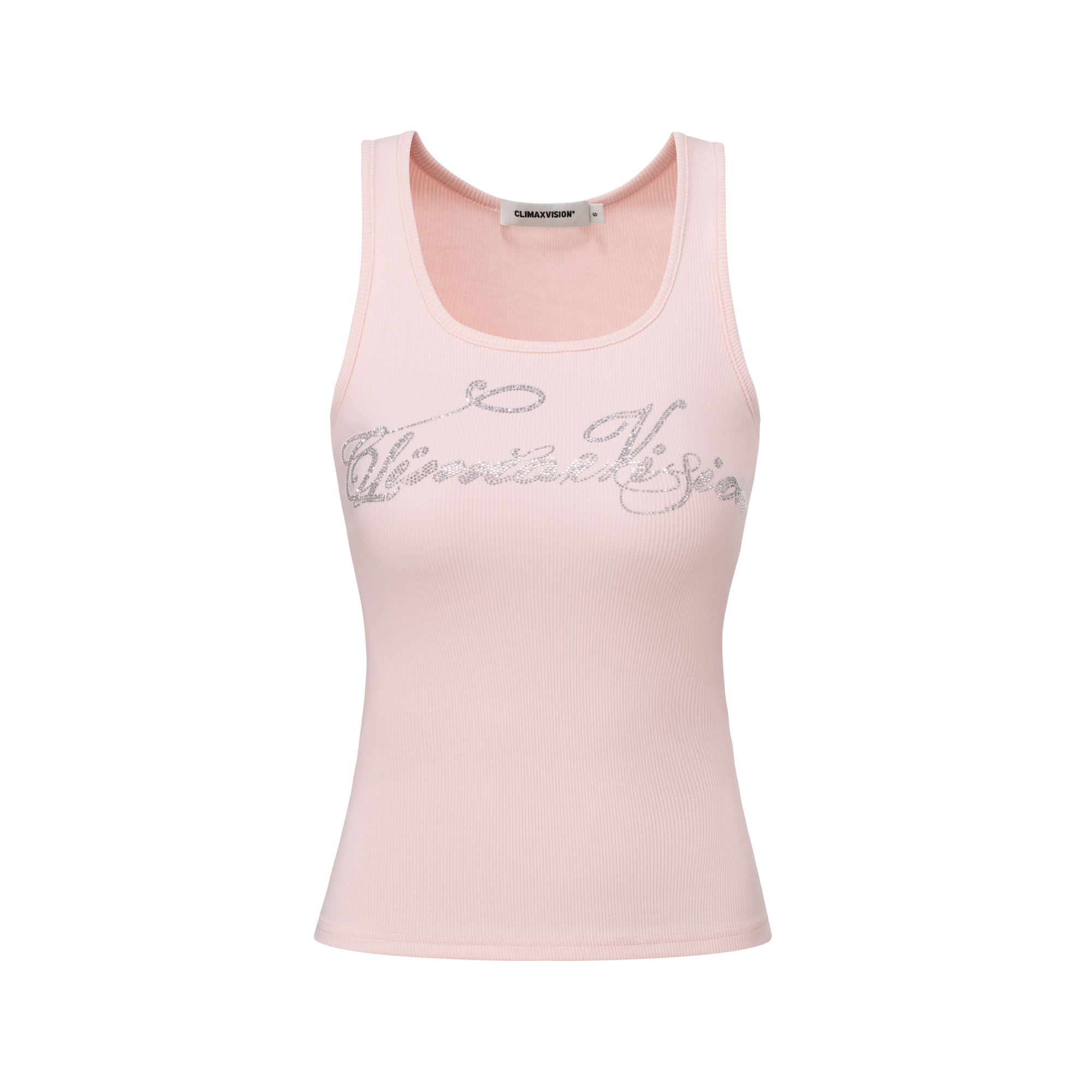 Pink rhinestone U-neck vest