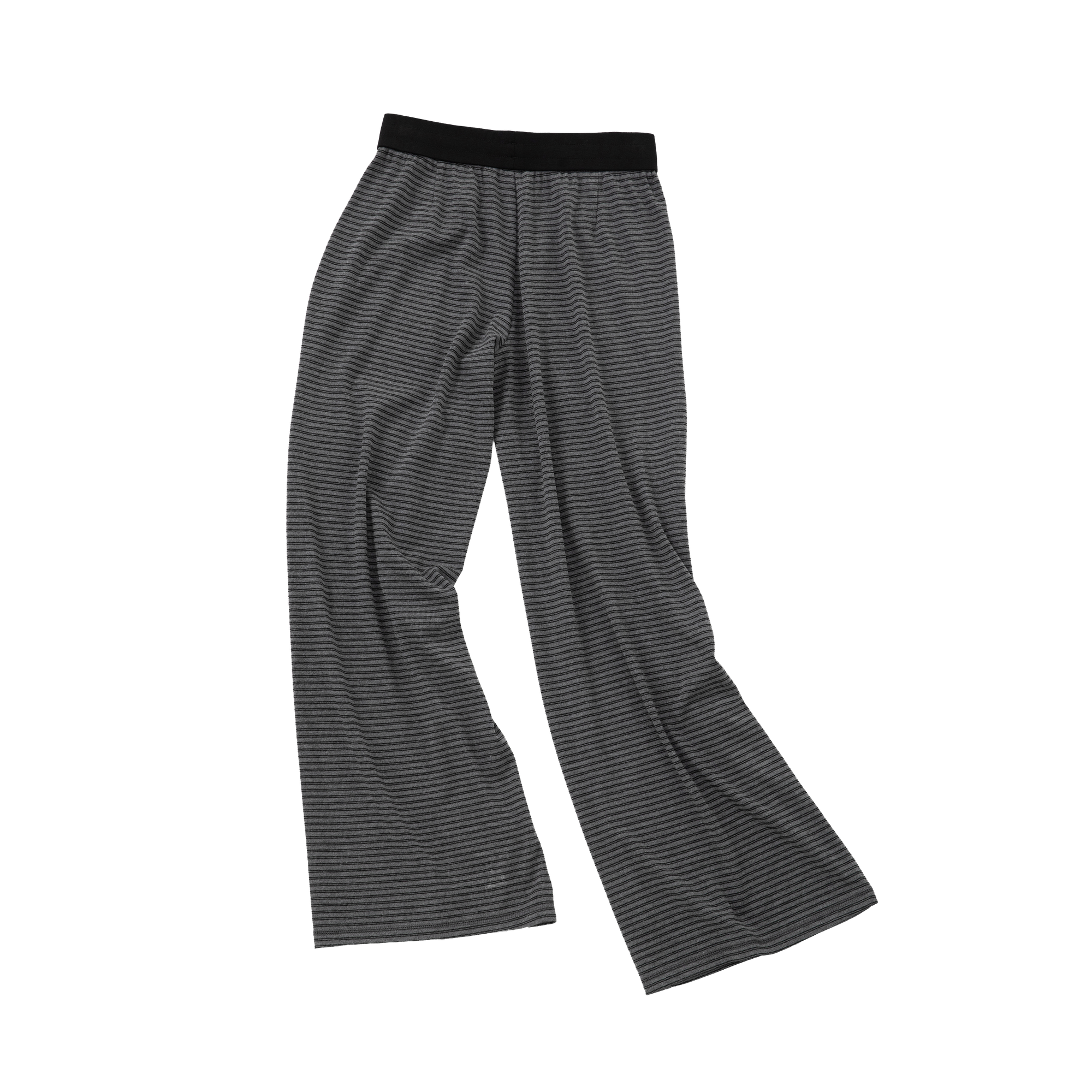 Black and Grey Striped Flowy Casual Trousers
