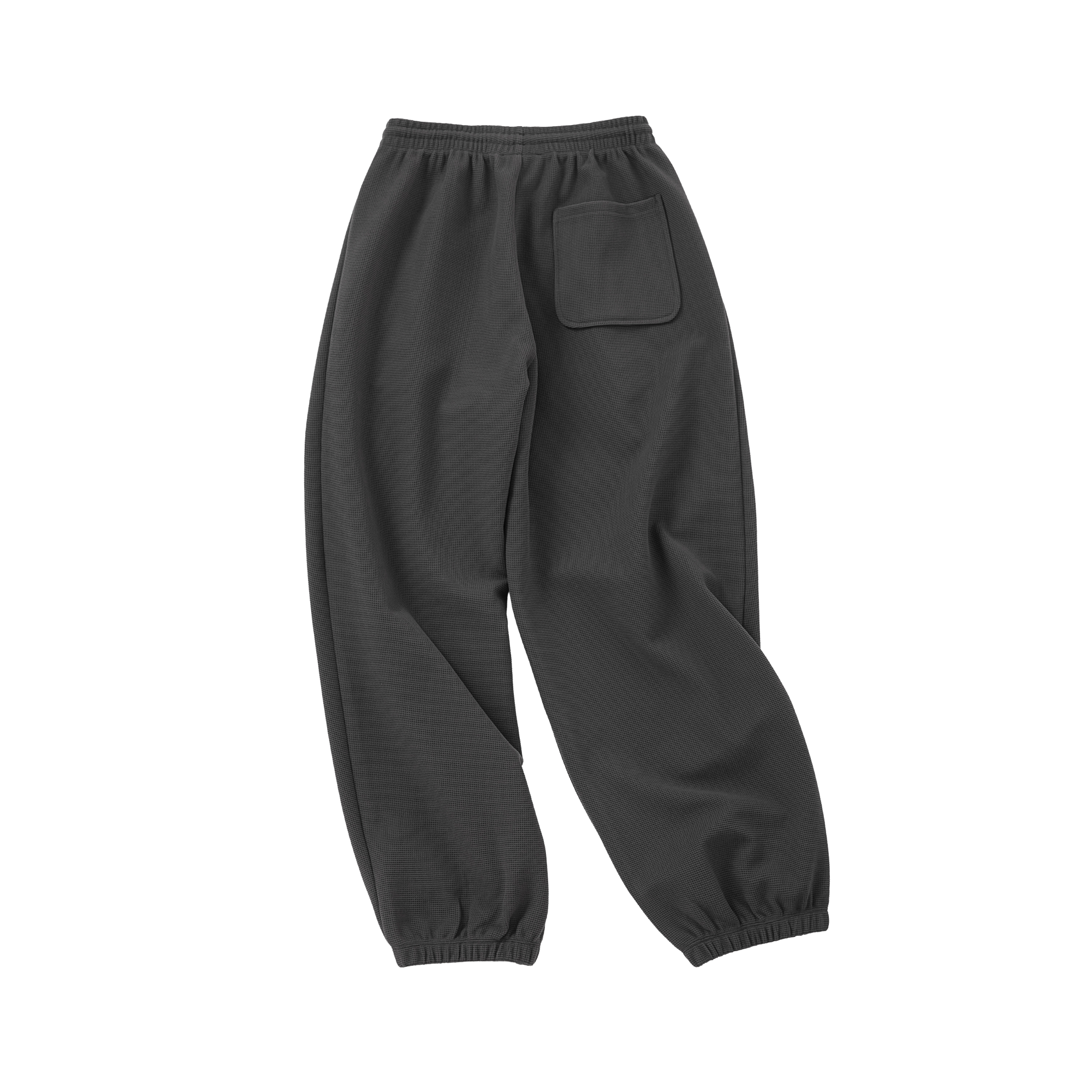 Grey Lazy Waffle Knit Set Jogger Pants