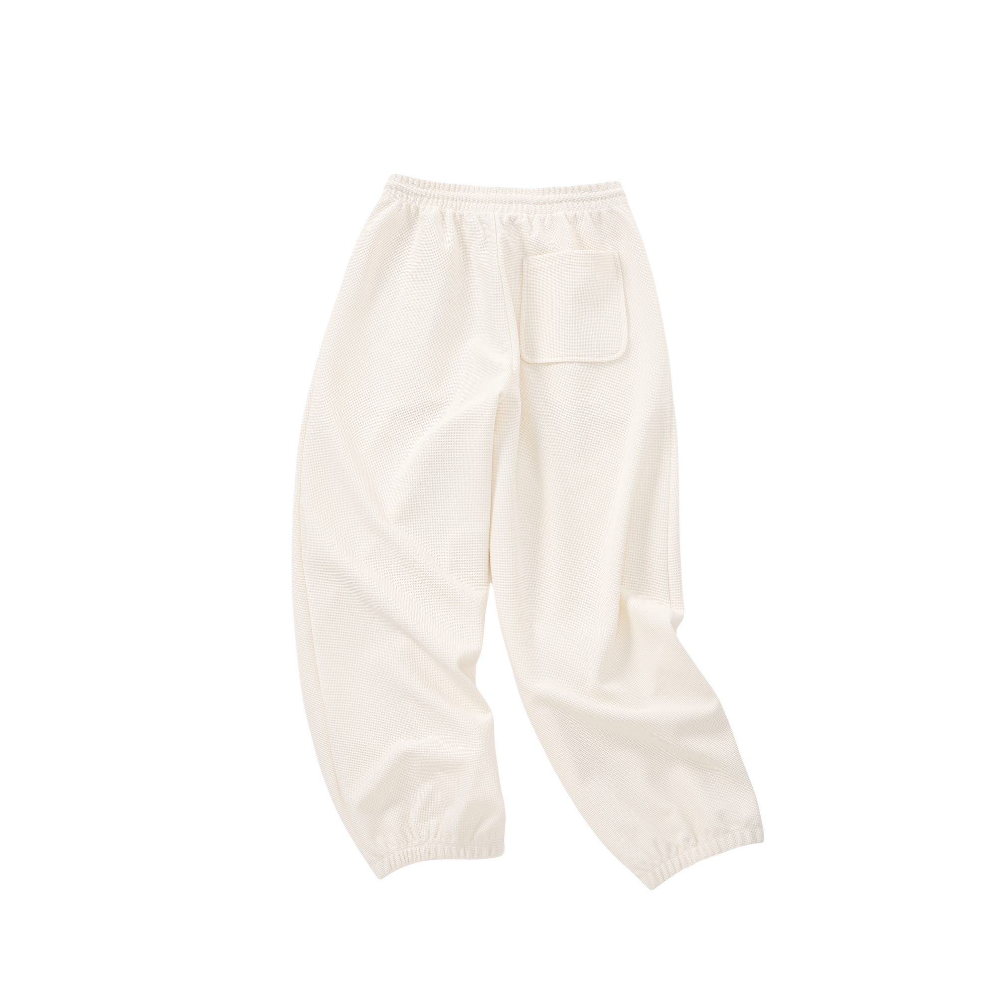 Beige Lazy Waffle Knit Set Jogger Pants