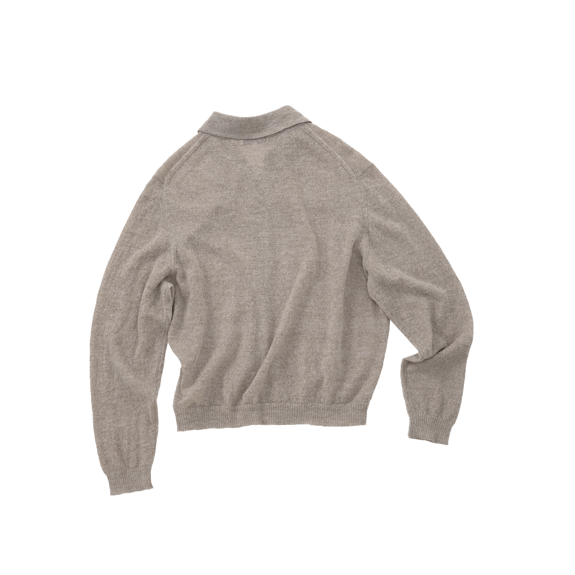 Khaki Wool Blend Collared Sweater