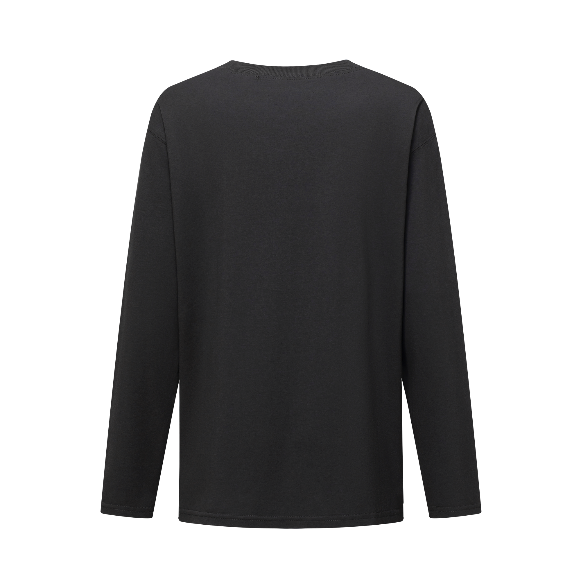 Dark Grey 3D Distressed Chain Letter Print Long-sleeved T-shirt