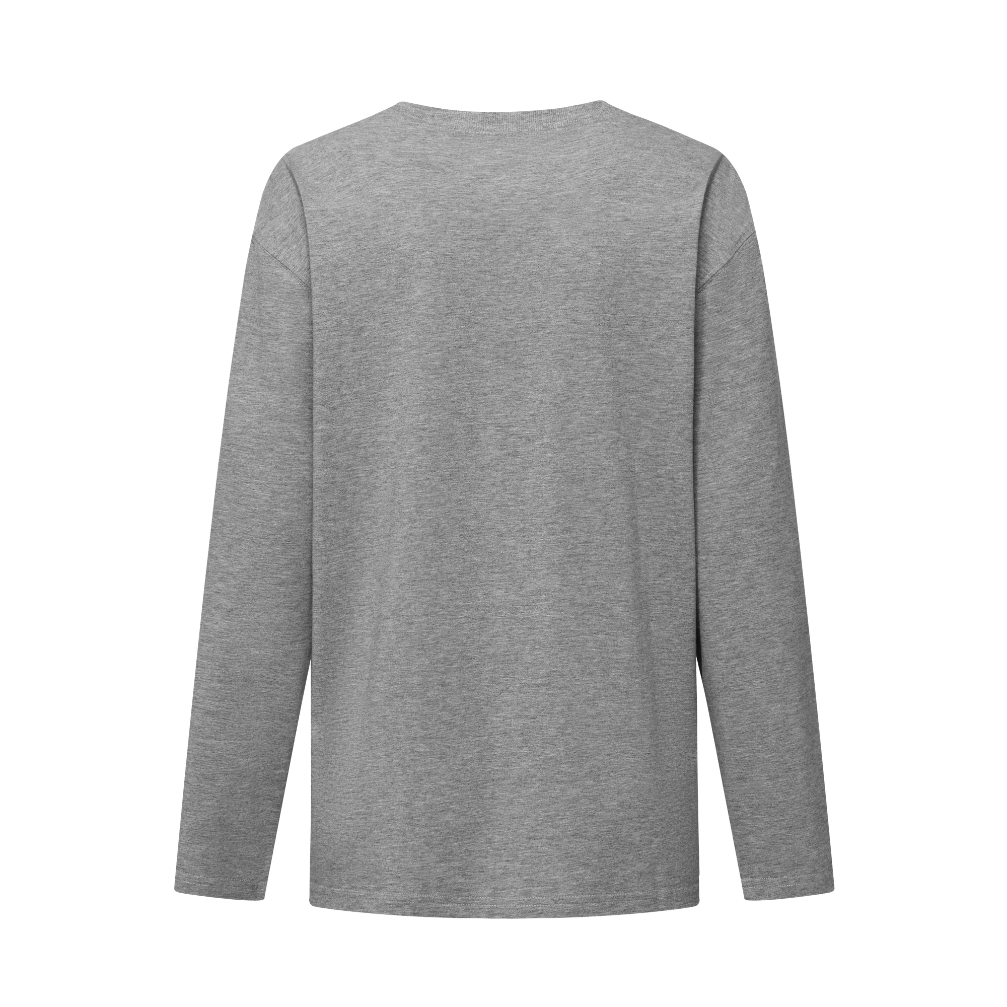 Light Grey 3D Distressed Chain Letter Print Long-sleeved T-shirt