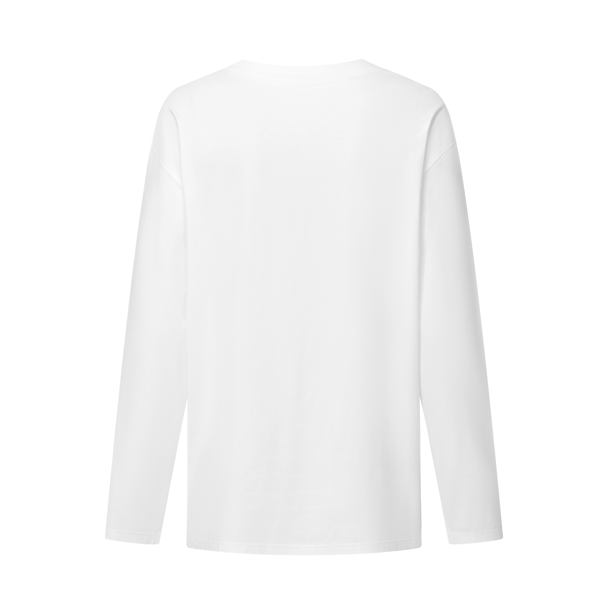 White 3D Distressed Chain Letter Print Long-sleeved T-shirt