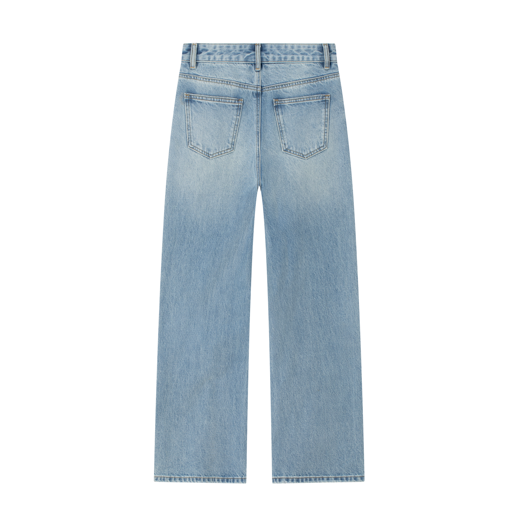 Blue Cross Rhinestone Washed Straight Leg Jeans