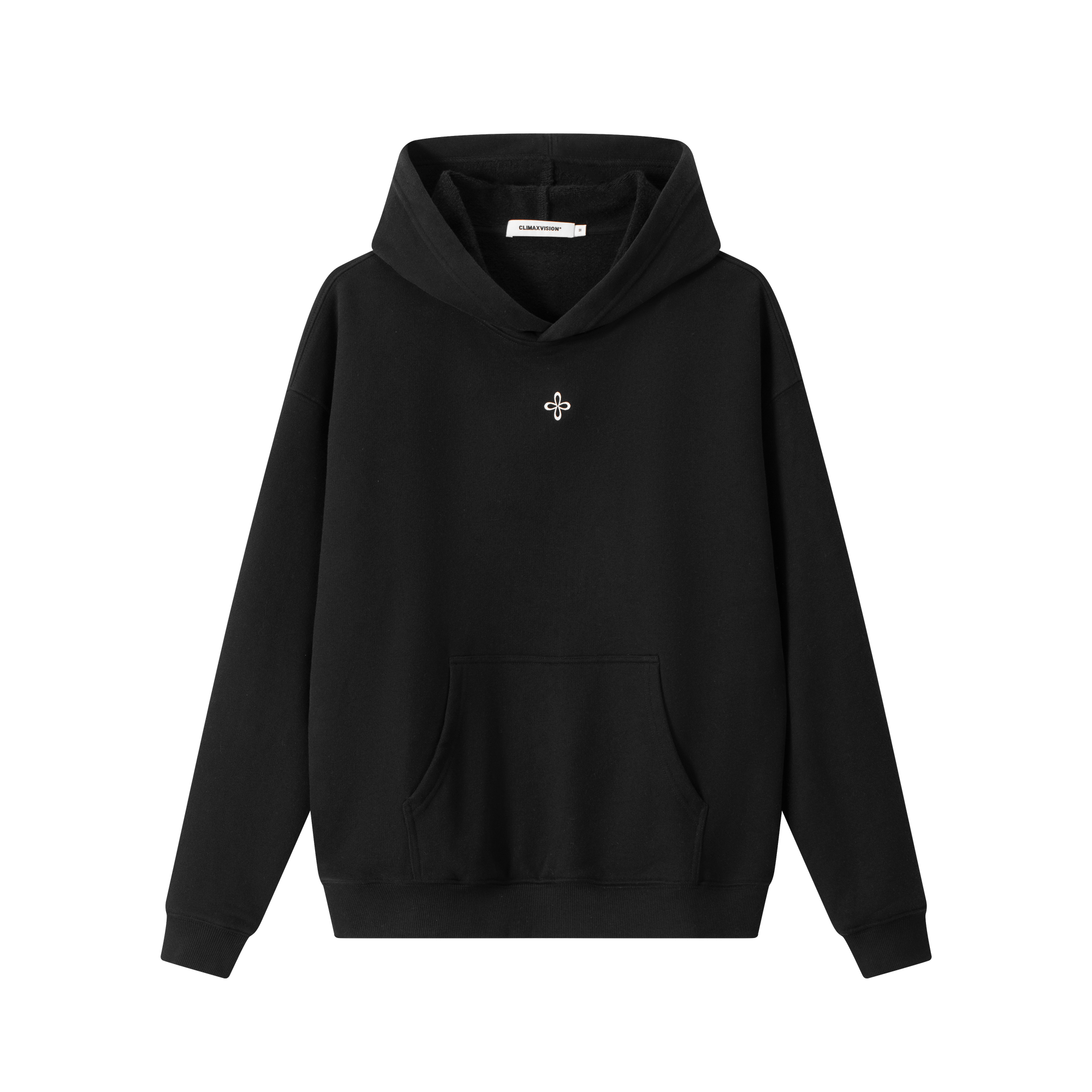 Black Cross-Patterned Hoodie