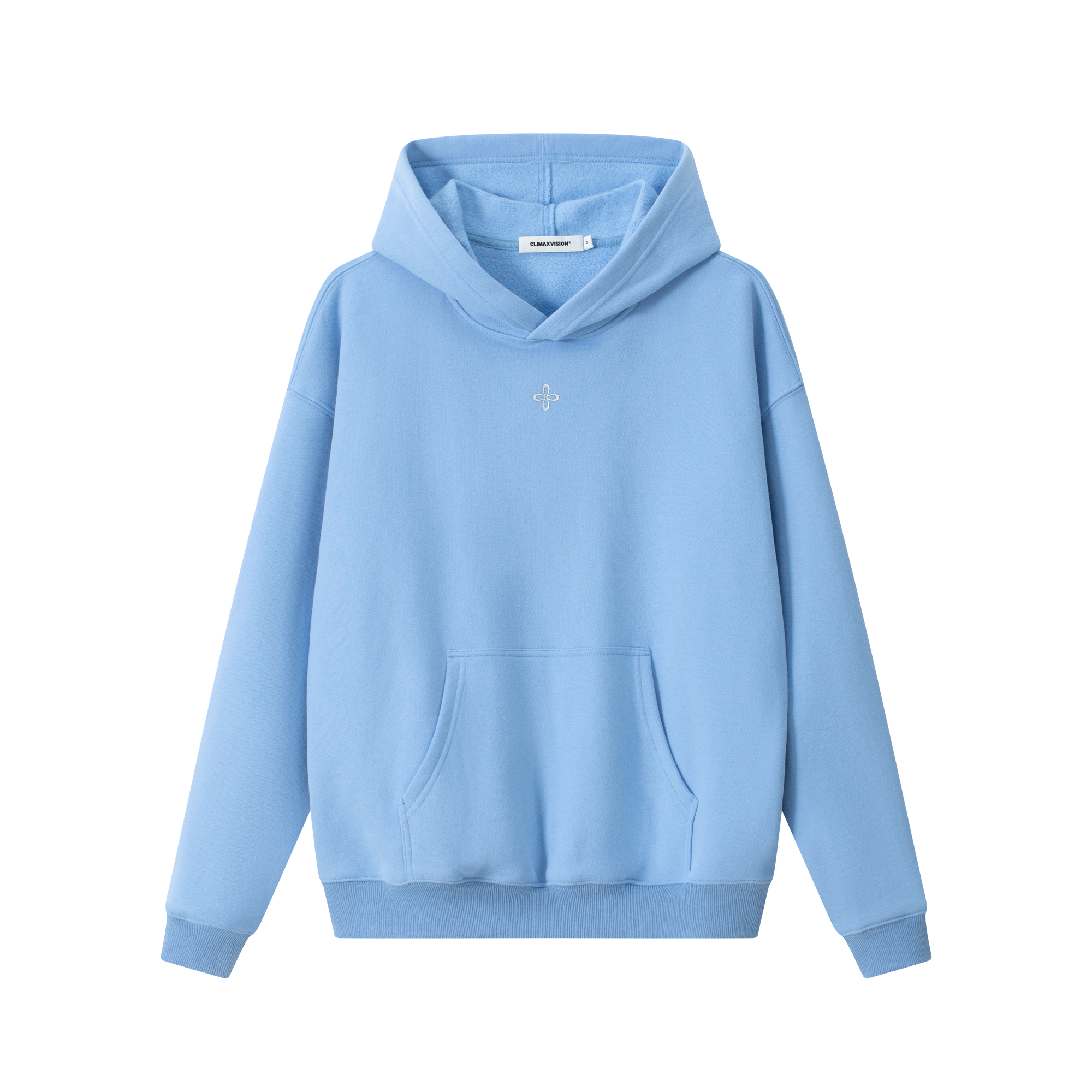 Blue Cross-Patterned Hoodie 