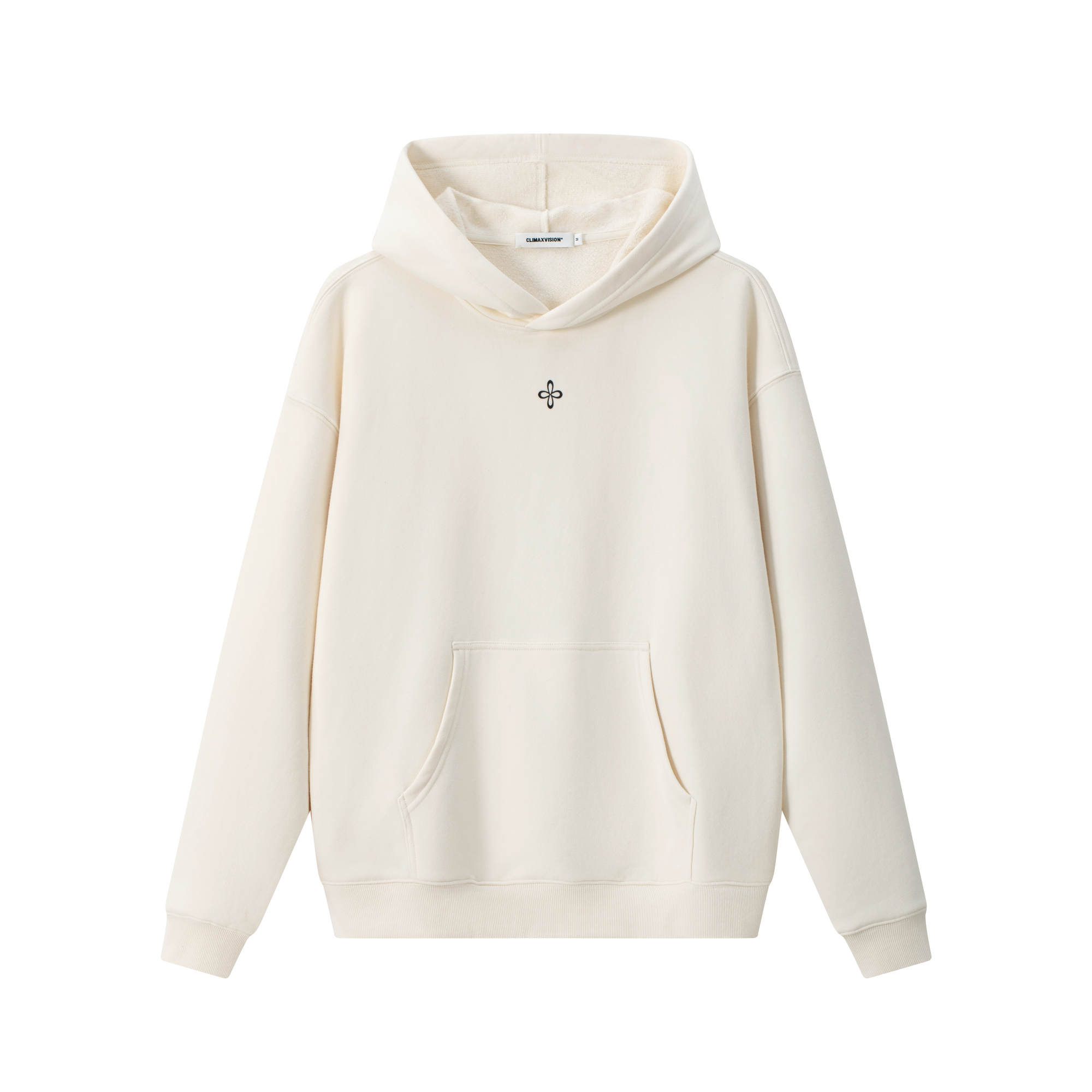 White Cross-Patterned Hoodie