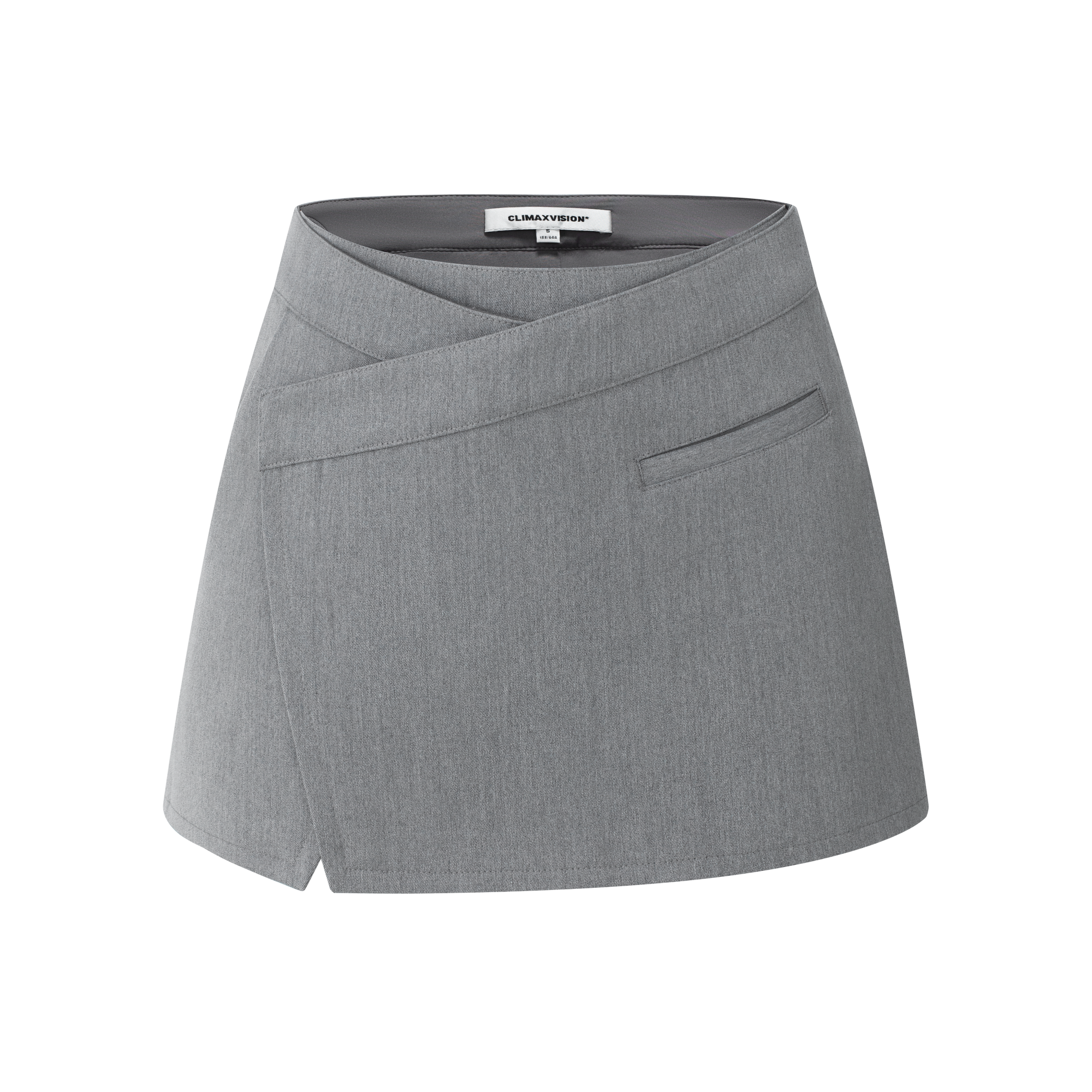 Grey Irregular Layered Slit Skort