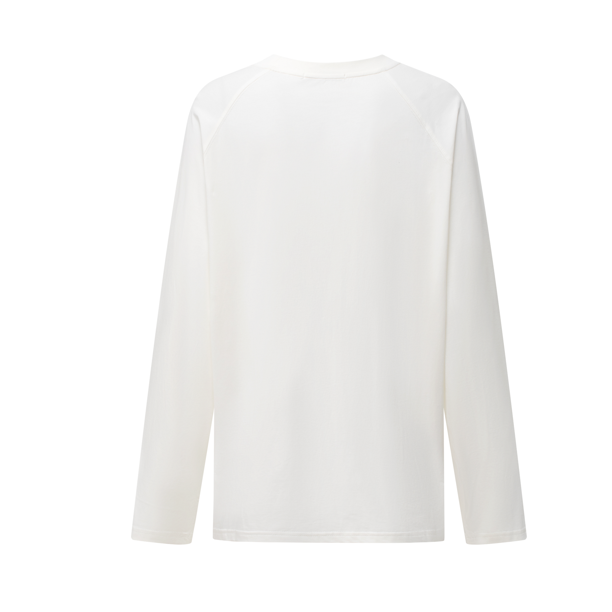 White Fun Print Contrast Shoulder Long Sleeves