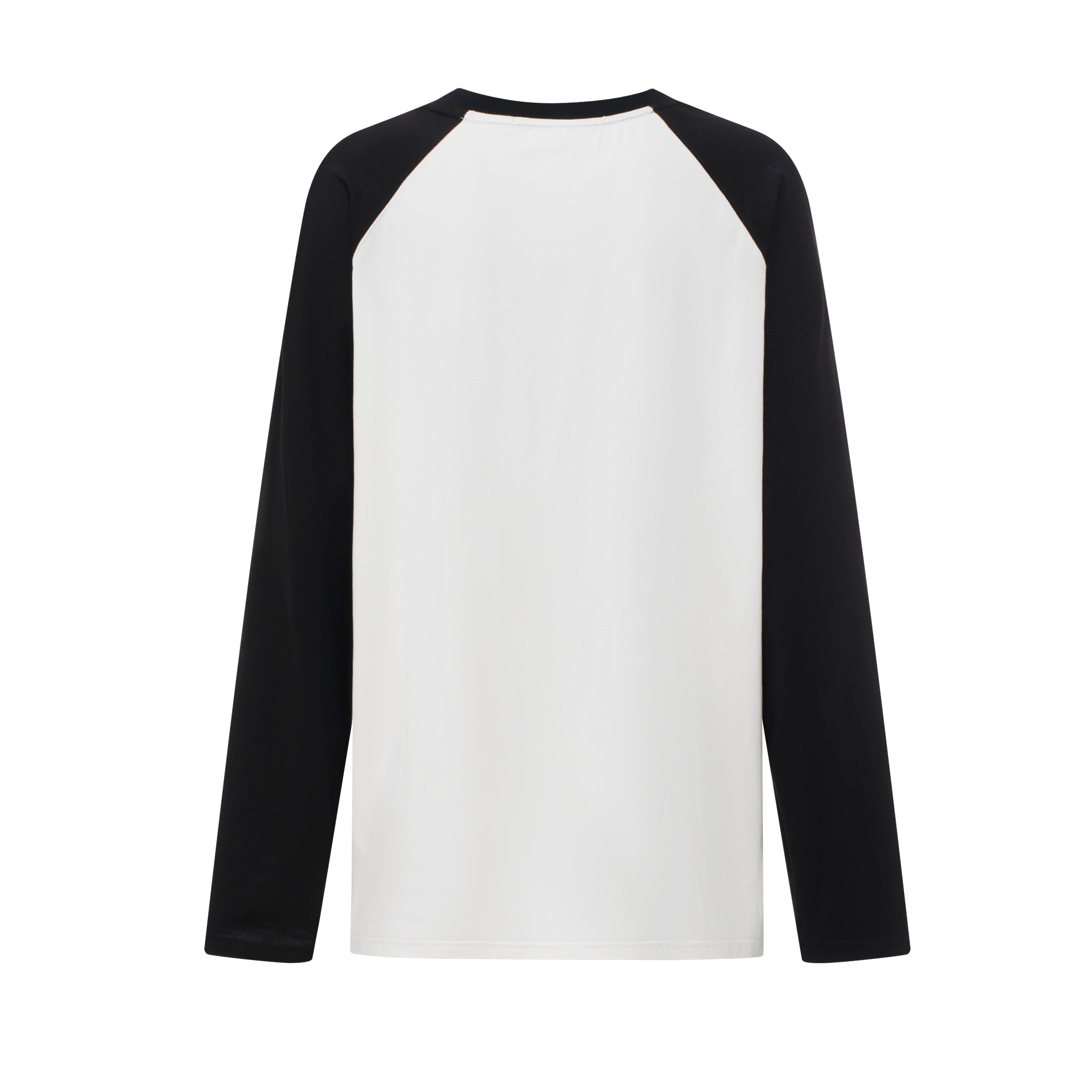 Black Fun Print Contrast Raglan Long Sleeves