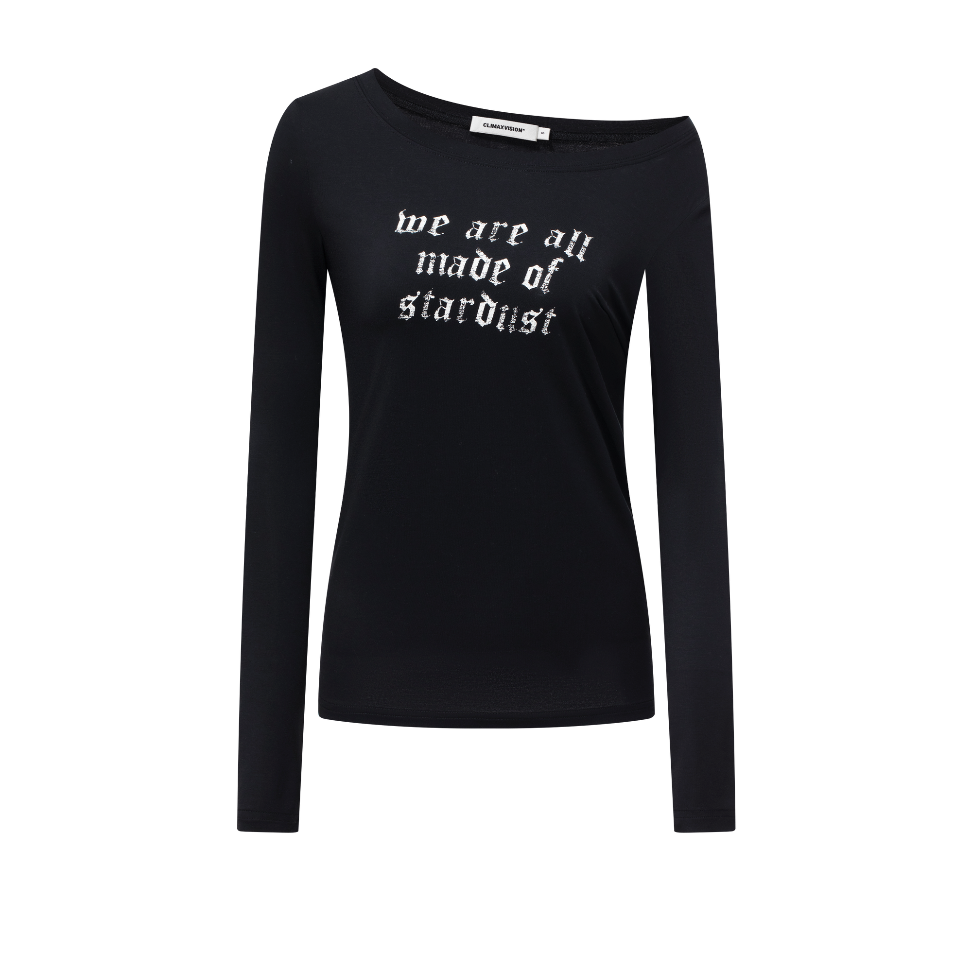 Black Distressed Print Lazy Style Mask Long-sleeved T-shirt