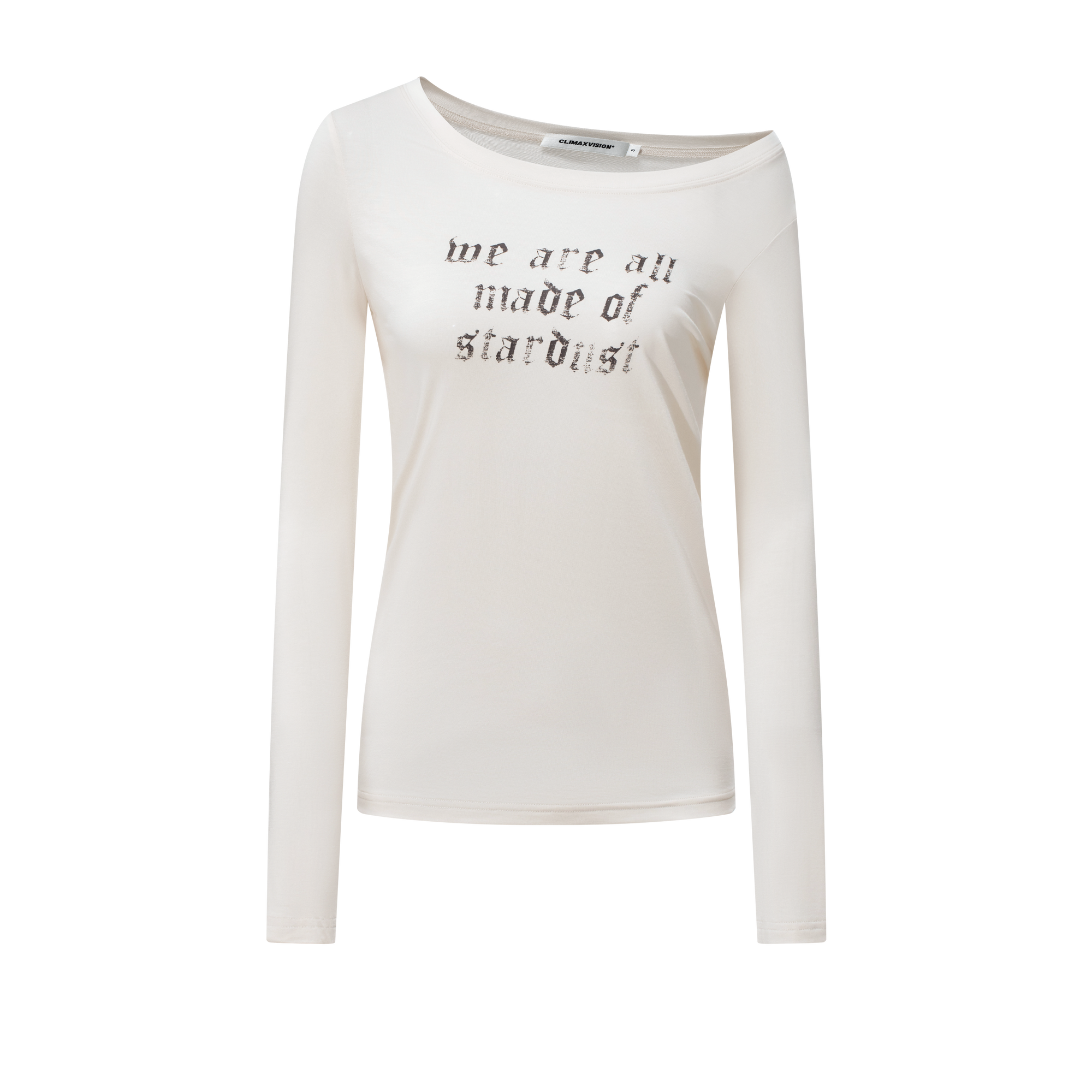 Oatmeal Distressed Print Lazy Style Mask Long Sleeve T-shirt