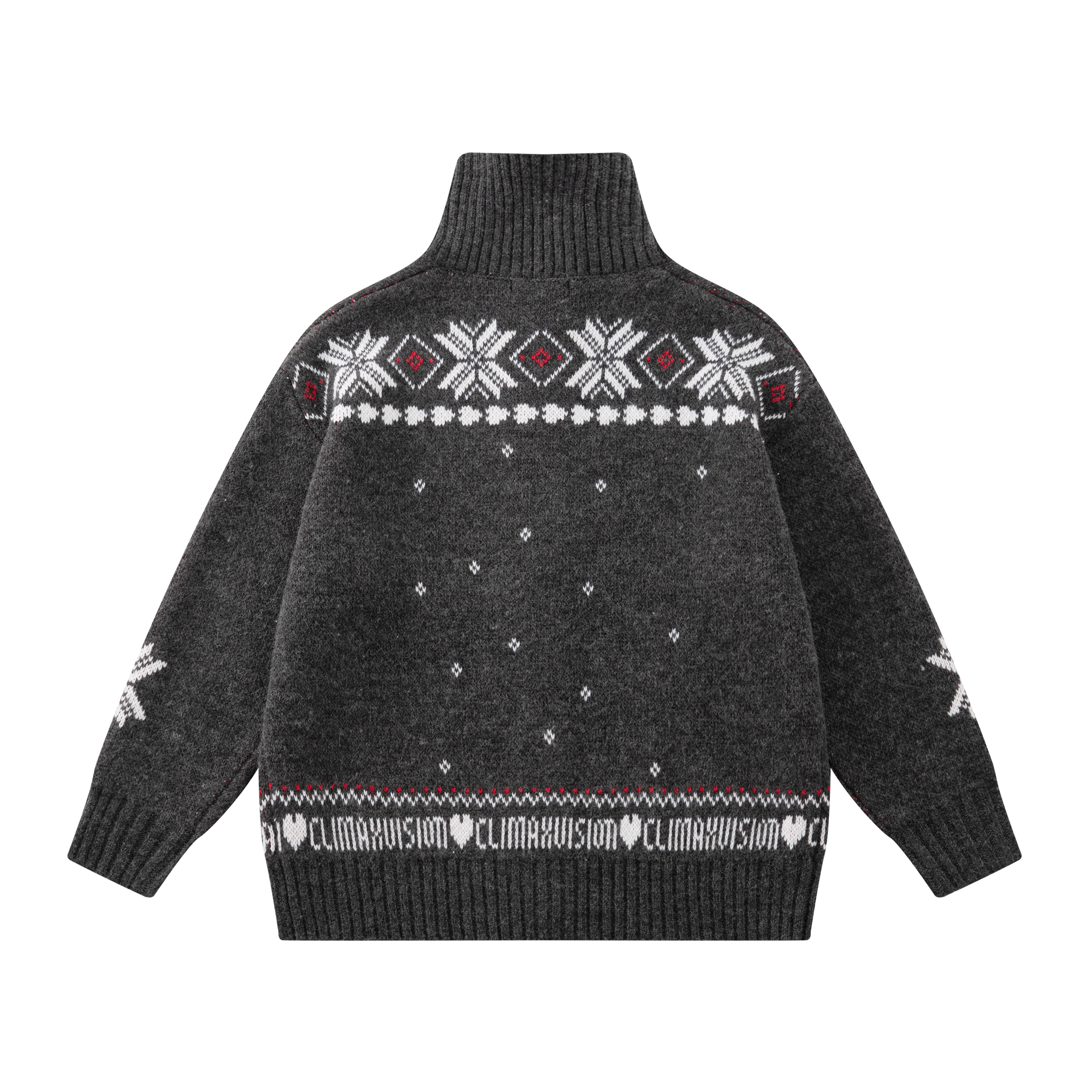 Grey West Highland Dog Fair Isle Collar Cardigan