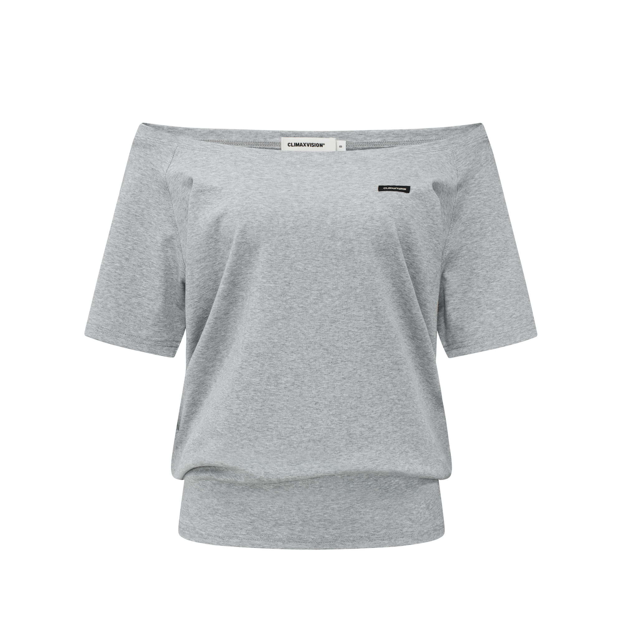 Grey Off-shoulder Stacked Short Sleeves