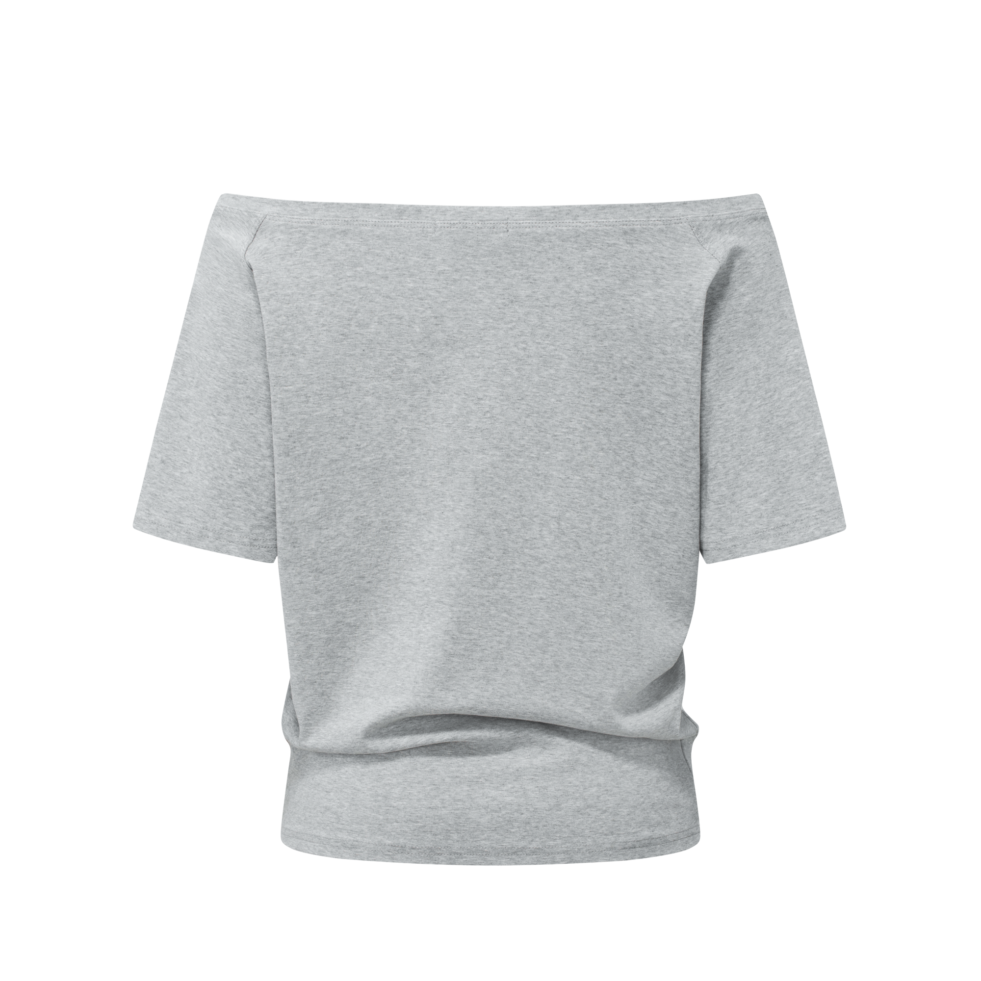 Grey Off-shoulder Stacked Short Sleeves