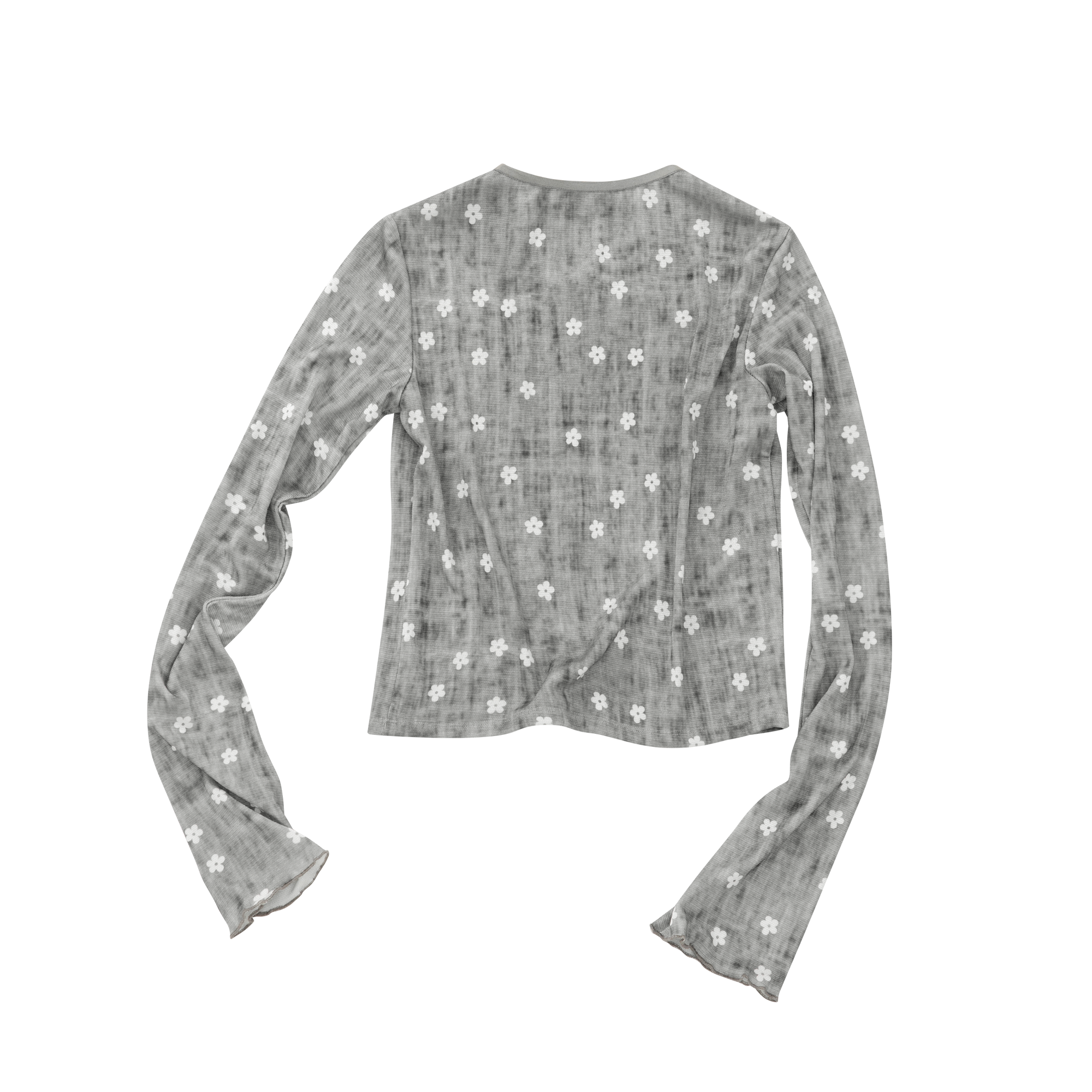 Grey Faux Acetate Piqué Textured Knit Cardigan
