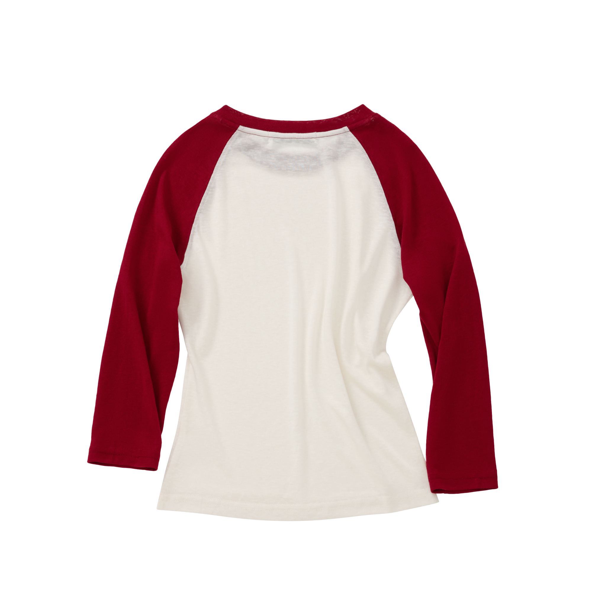 Red Lyocell Color Block Three-Quarter Sleeve T-Shirt