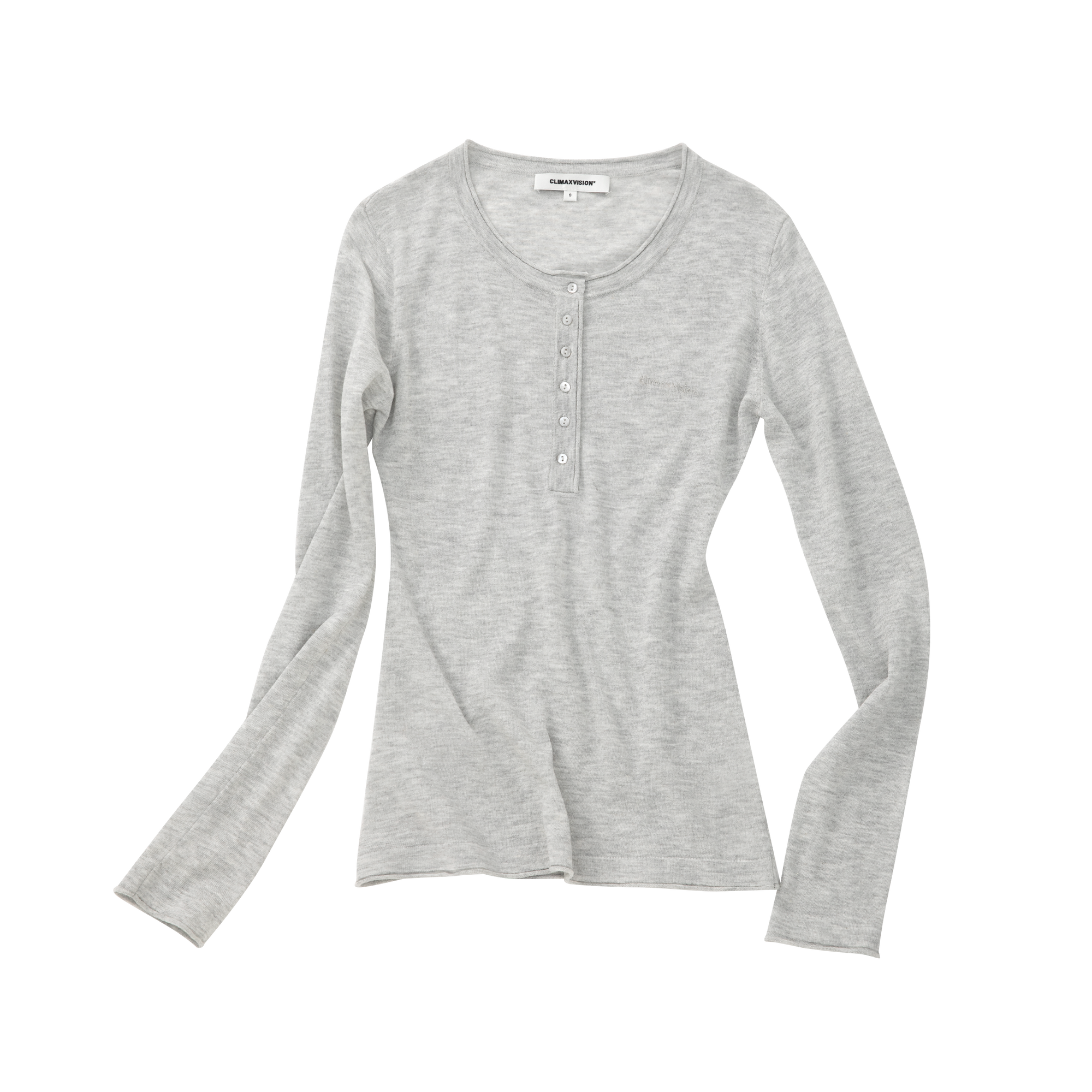 Grey Rolled-Edge Tencel Linen Knit Sweater