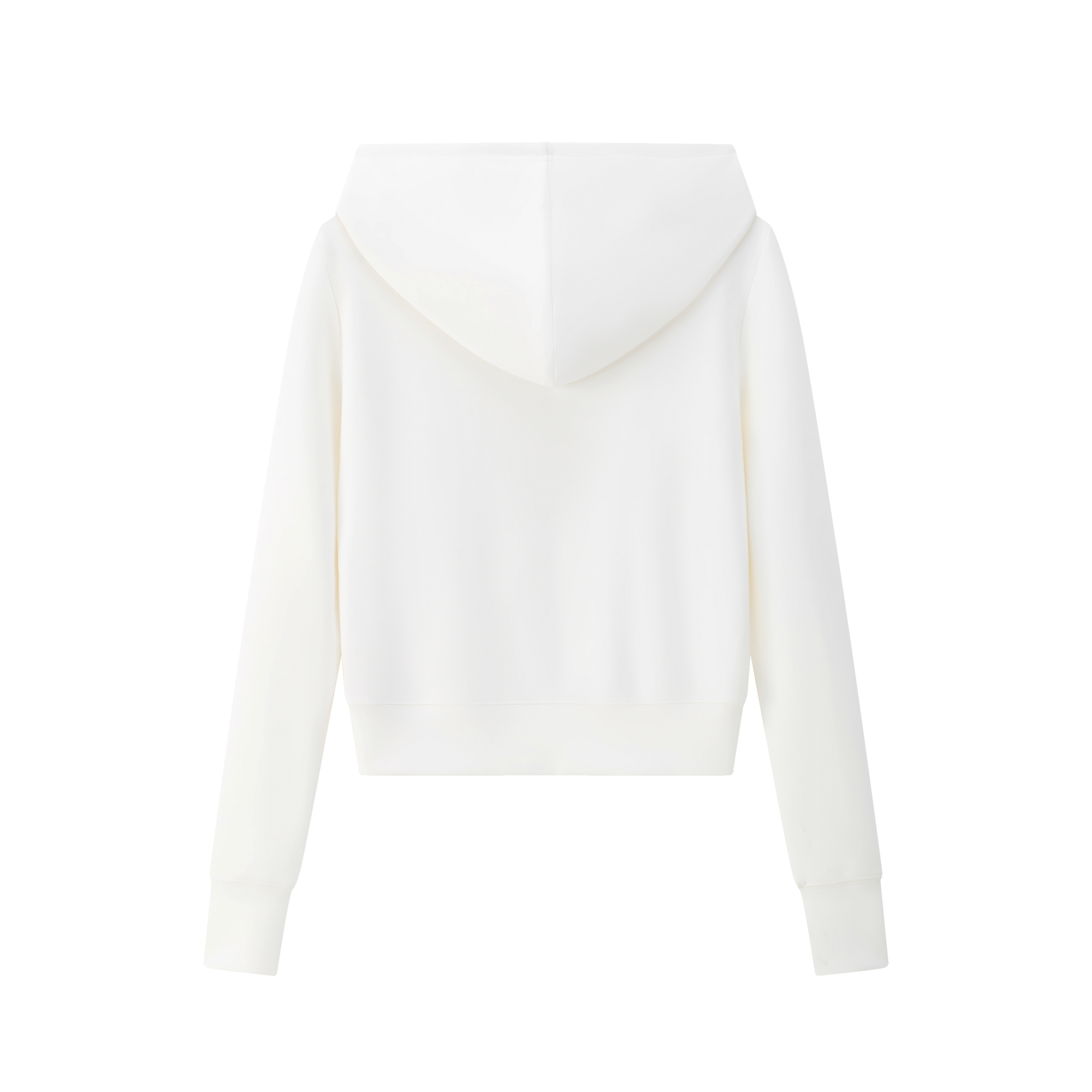 White Airy Short Hooded Sweatshirt
