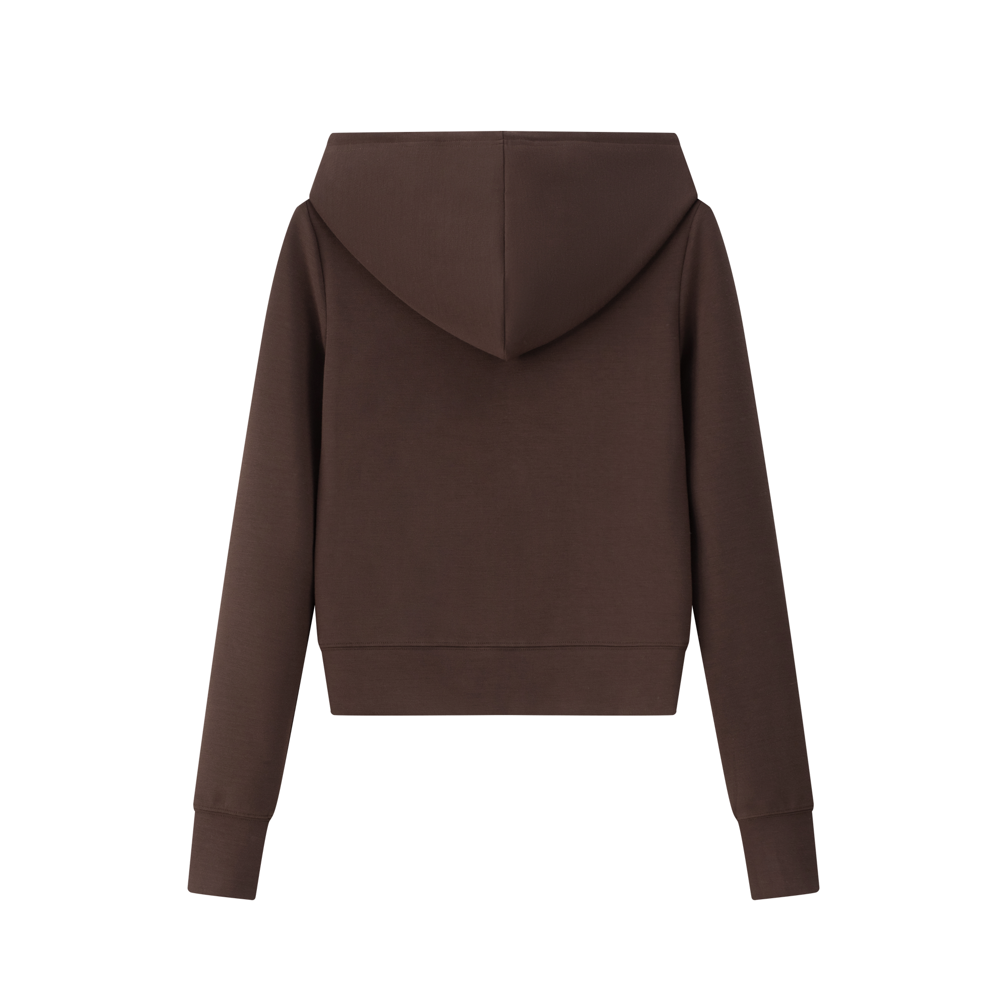 Brown Airy Cropped Hooded Sweatshirt