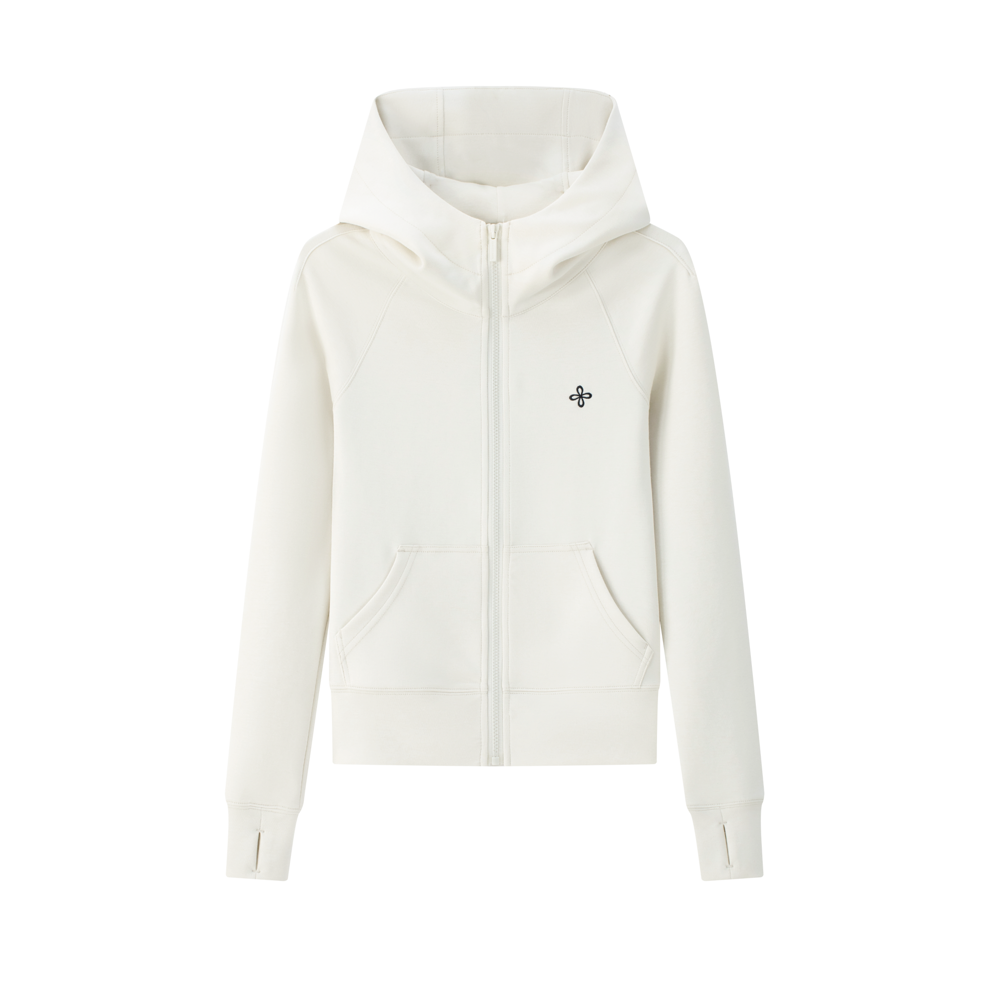 Beige Cross Cloud-Style Slim Fit Hooded Jacket
