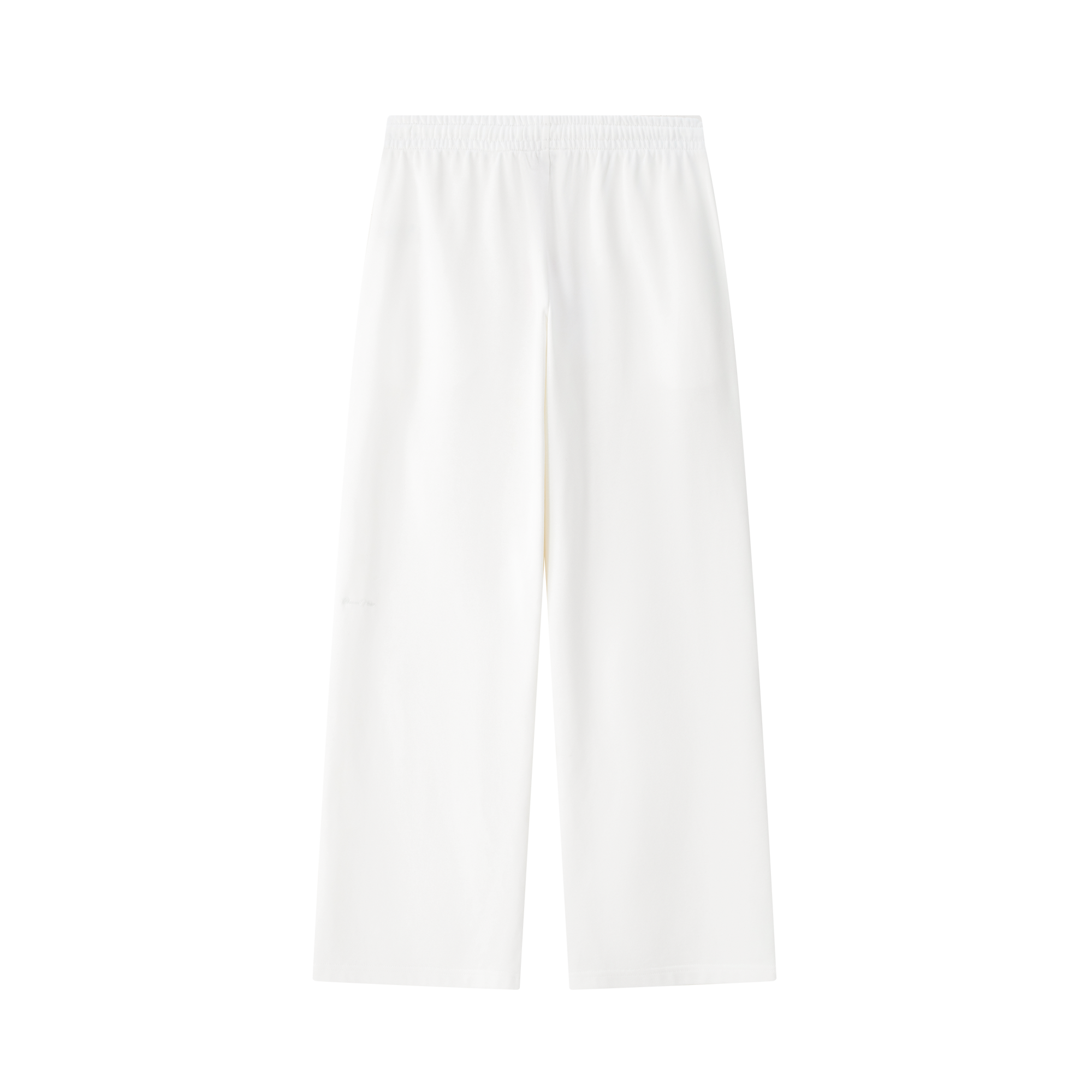 White Low-Rise Drawstring Straight-Leg Sweatpants