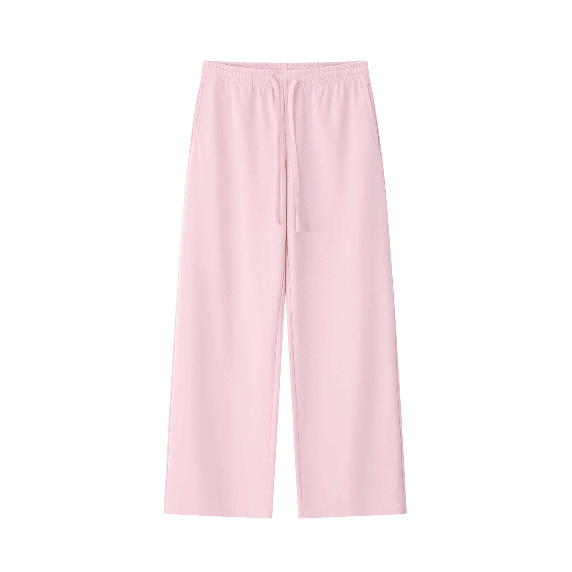 Pink Low-Rise Drawstring Straight-Leg Sweatpants