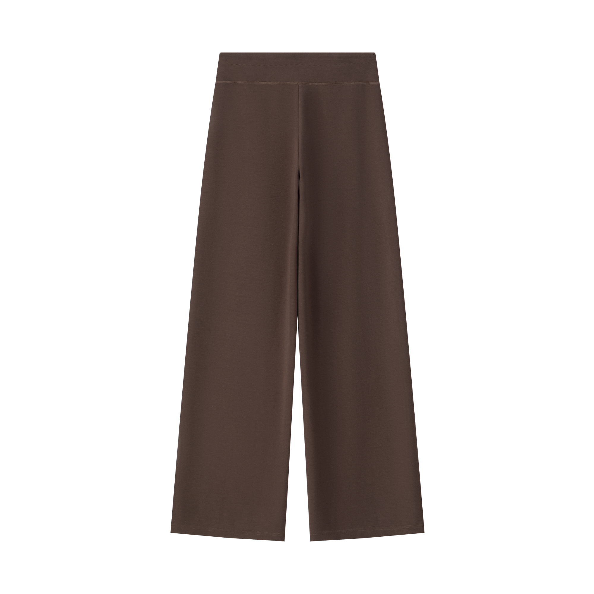 Brown Airy Wide Waist Straight Leg Trousers
