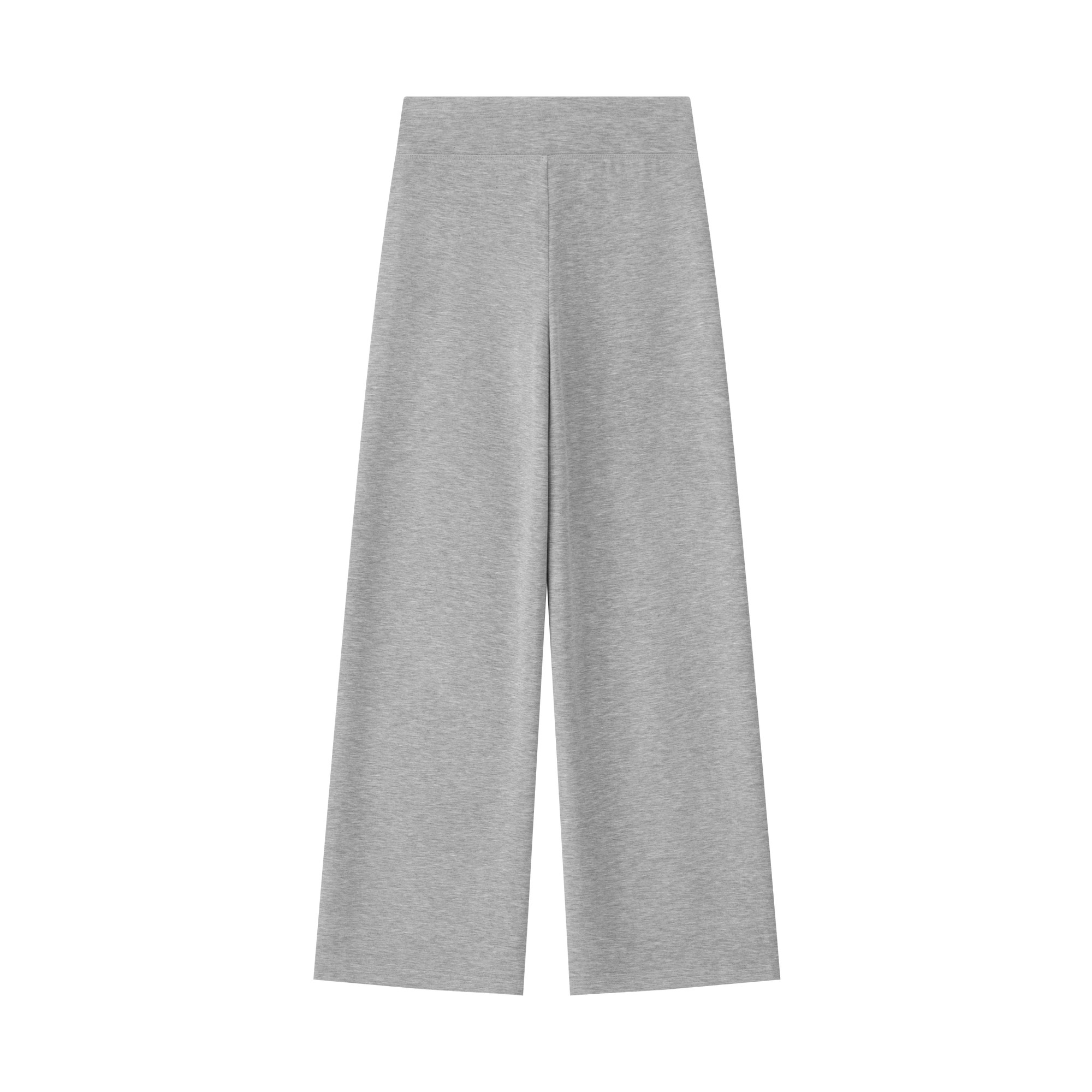 Grey Airy Wide Waist Straight Leg Trousers