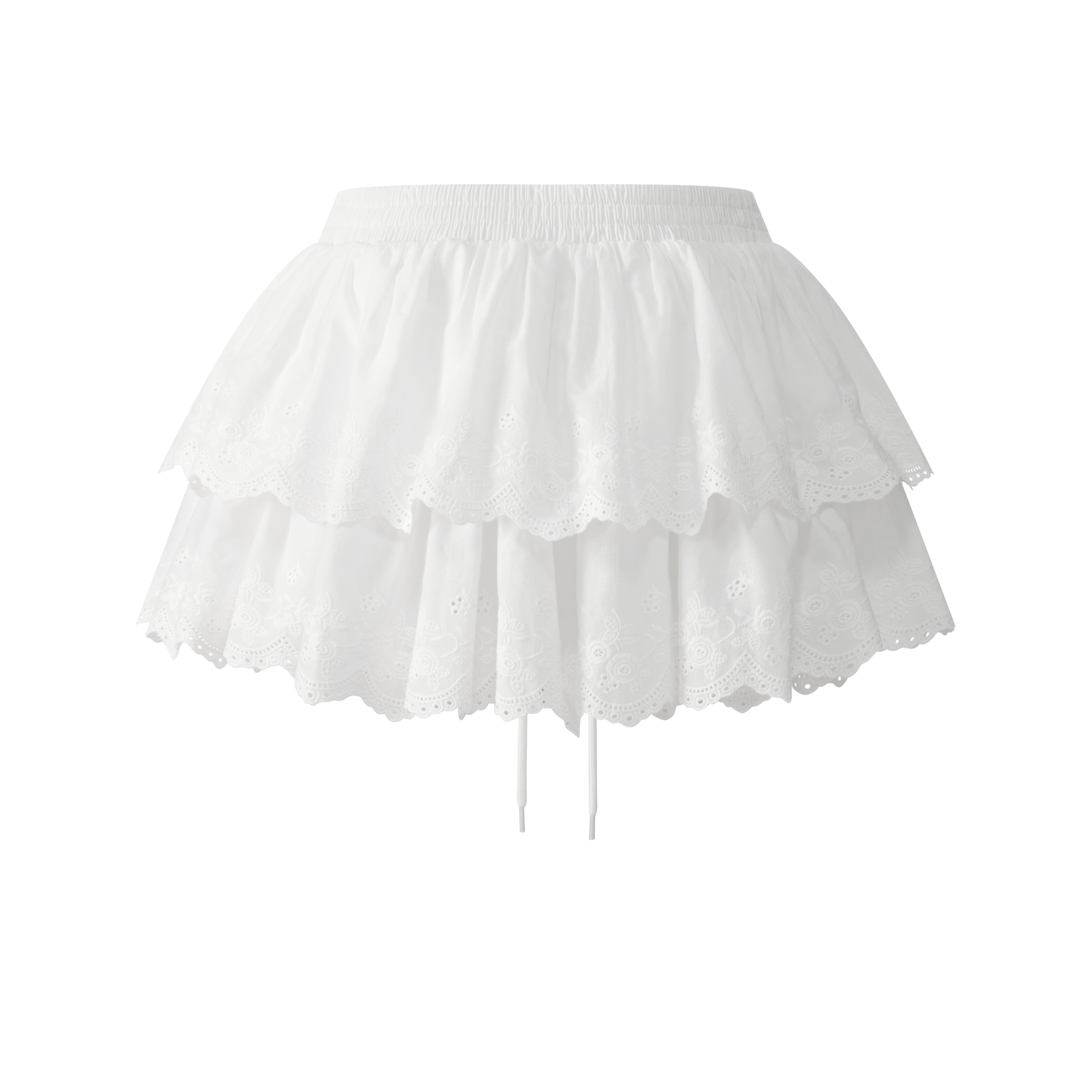 White Layered Lace Tutu Skirt