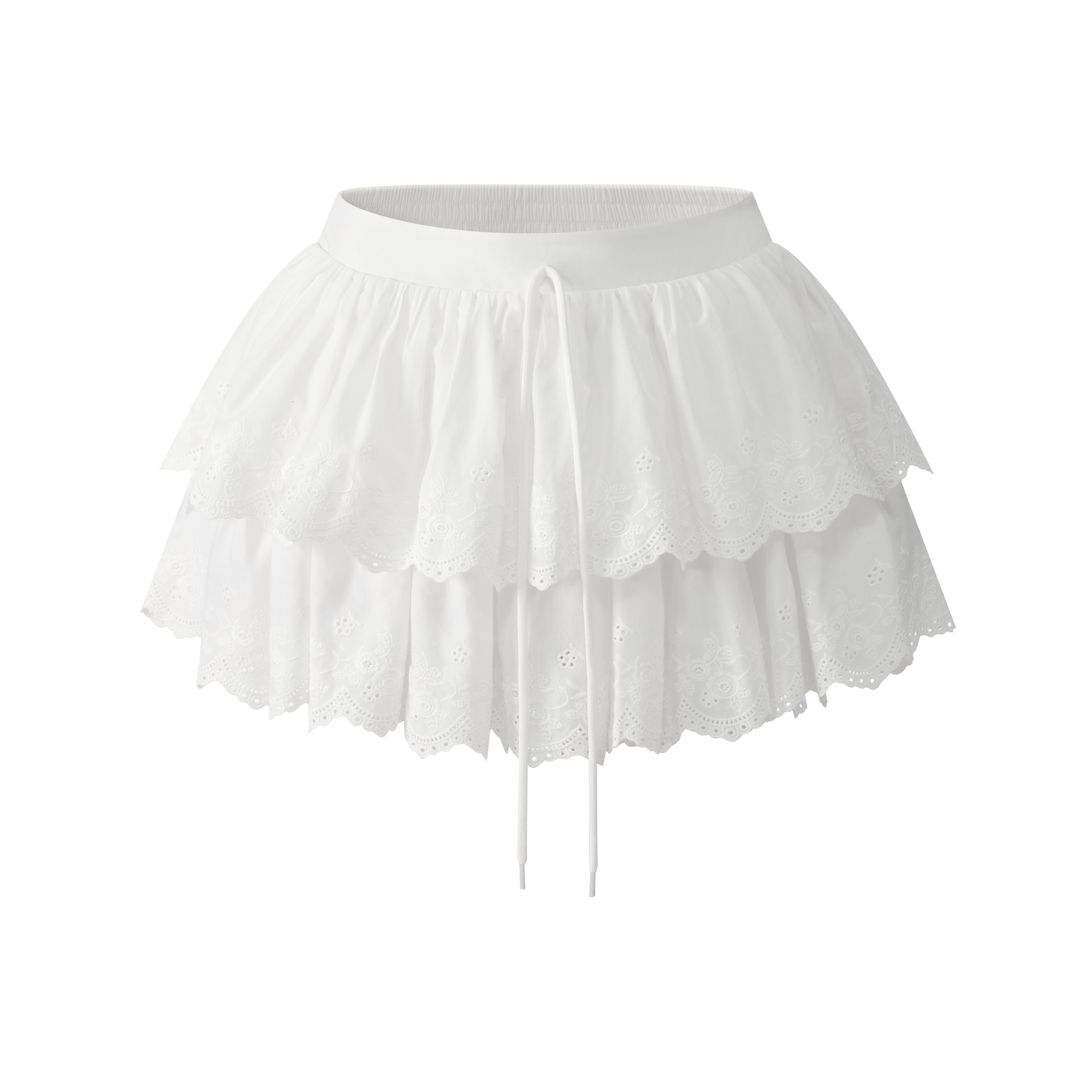 White Layered Lace Tutu Skirt