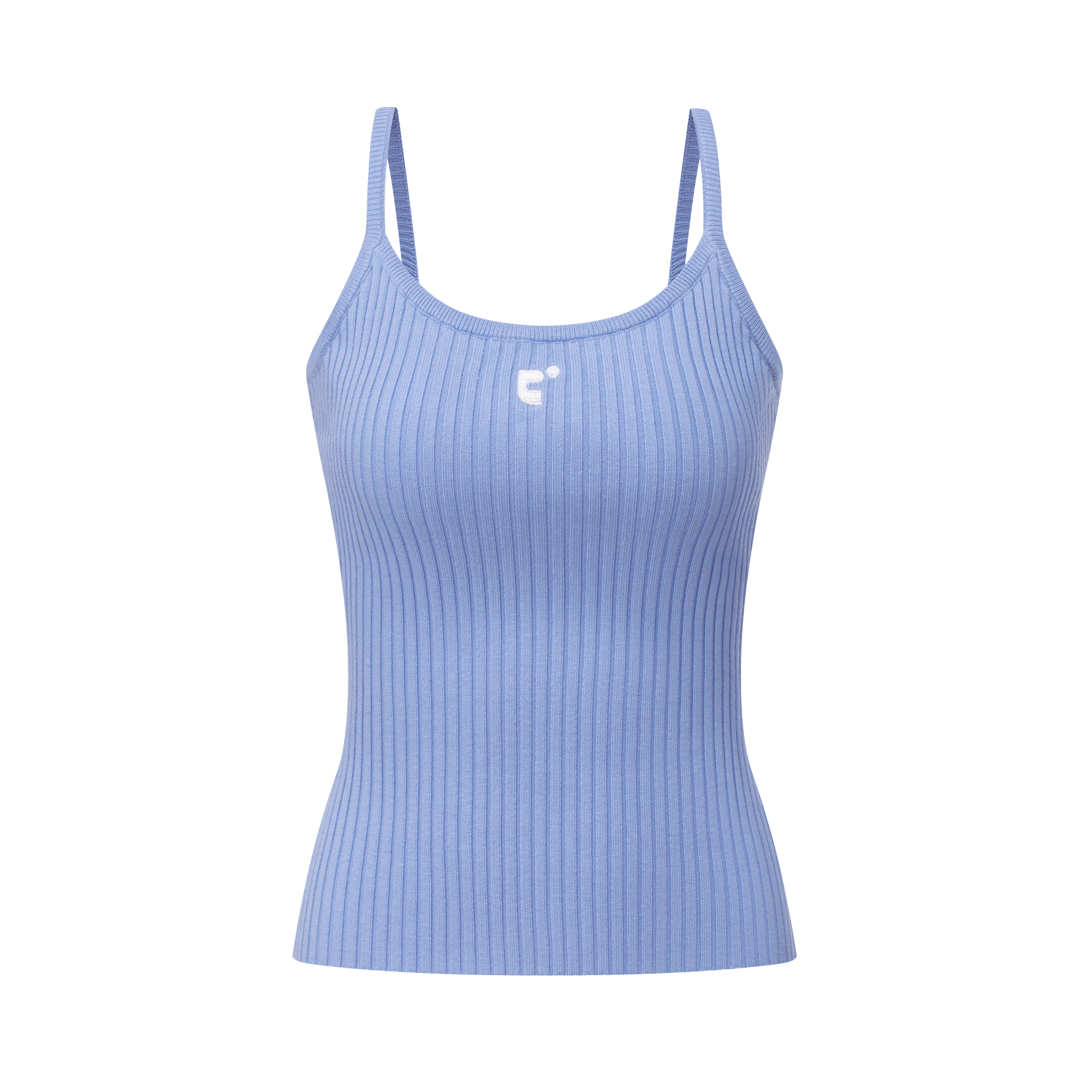 Blue Trendy Elastic Stripe Embroidered Camisole