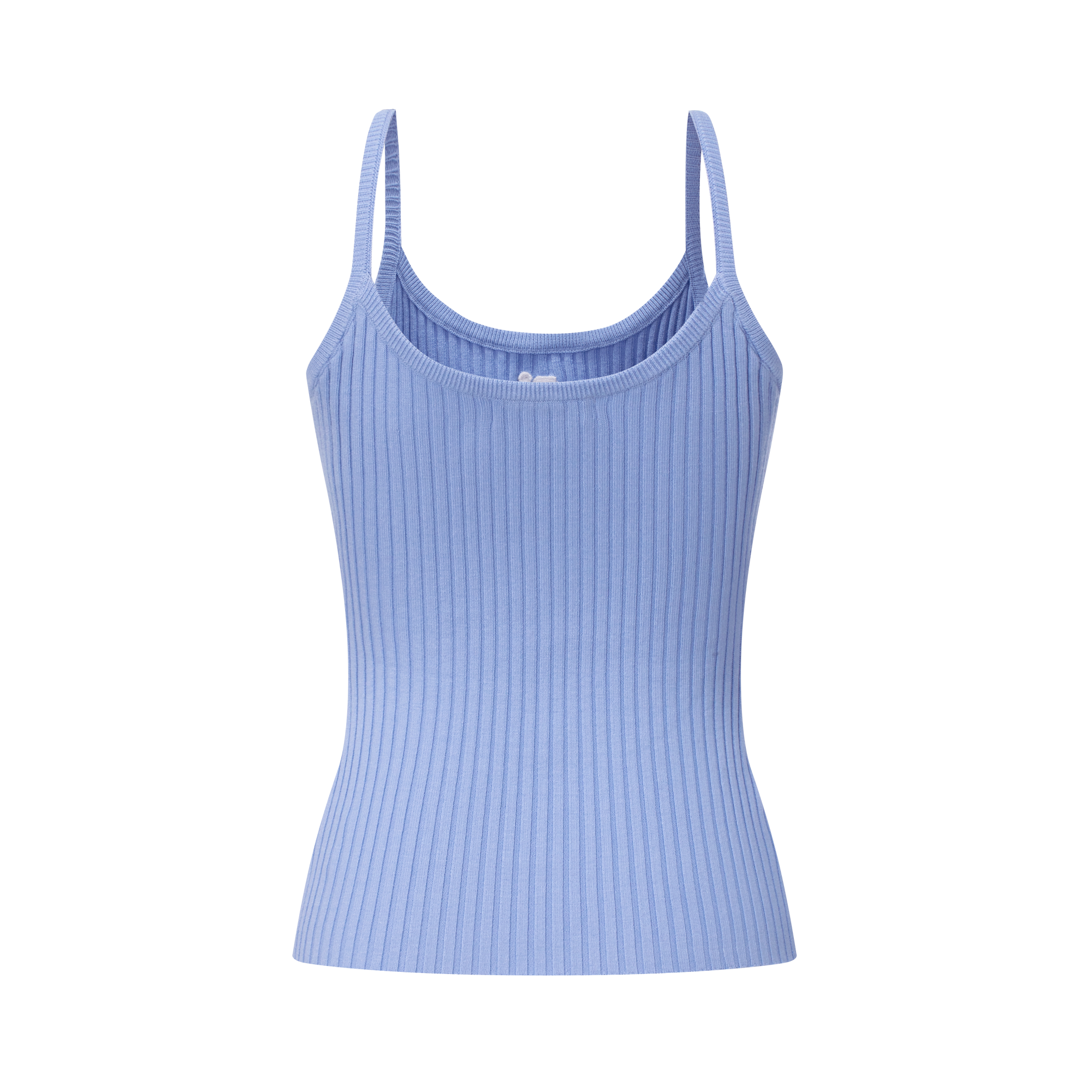 Blue Trendy Elastic Stripe Embroidered Camisole