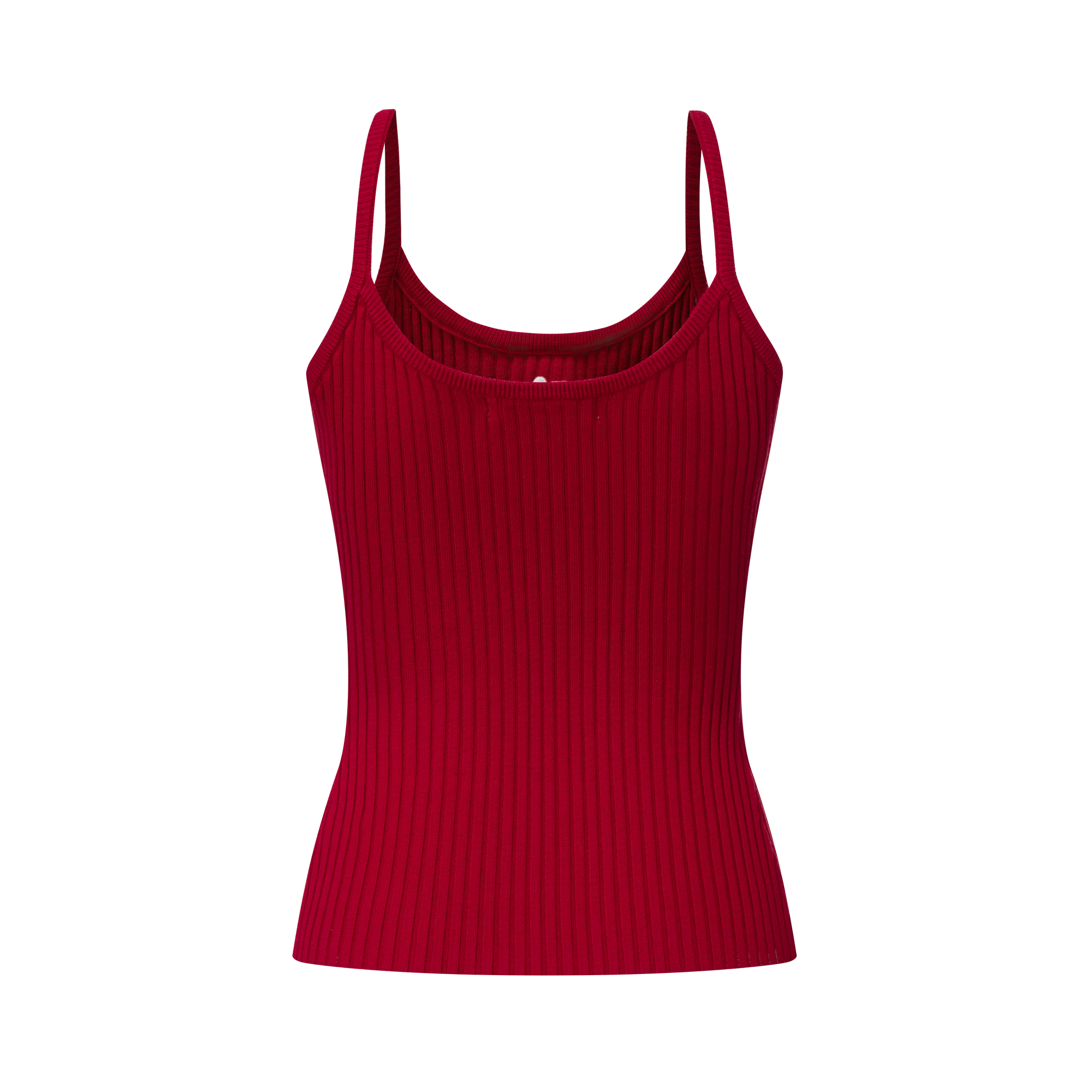 Red Trendy Elastic Stripe Embroidered Camisole
