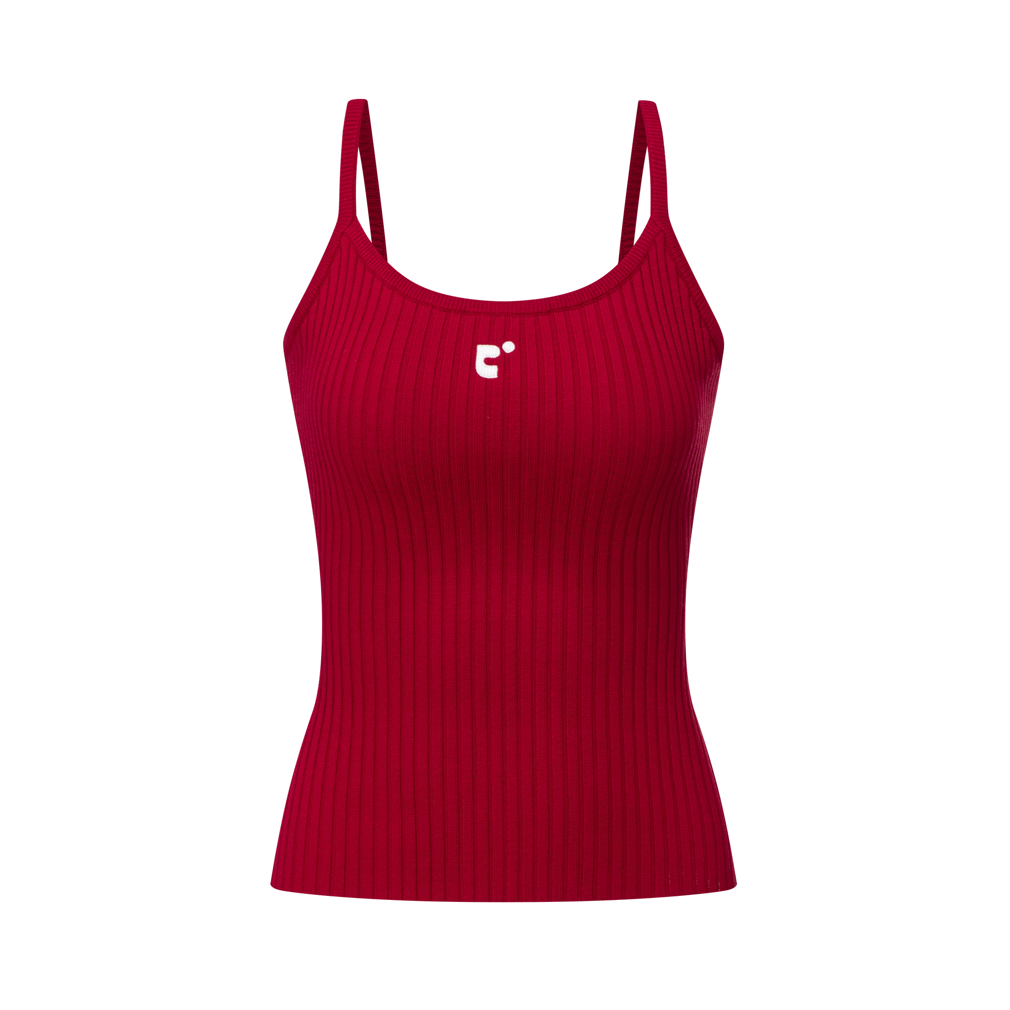 Red Trendy Elastic Stripe Embroidered Camisole