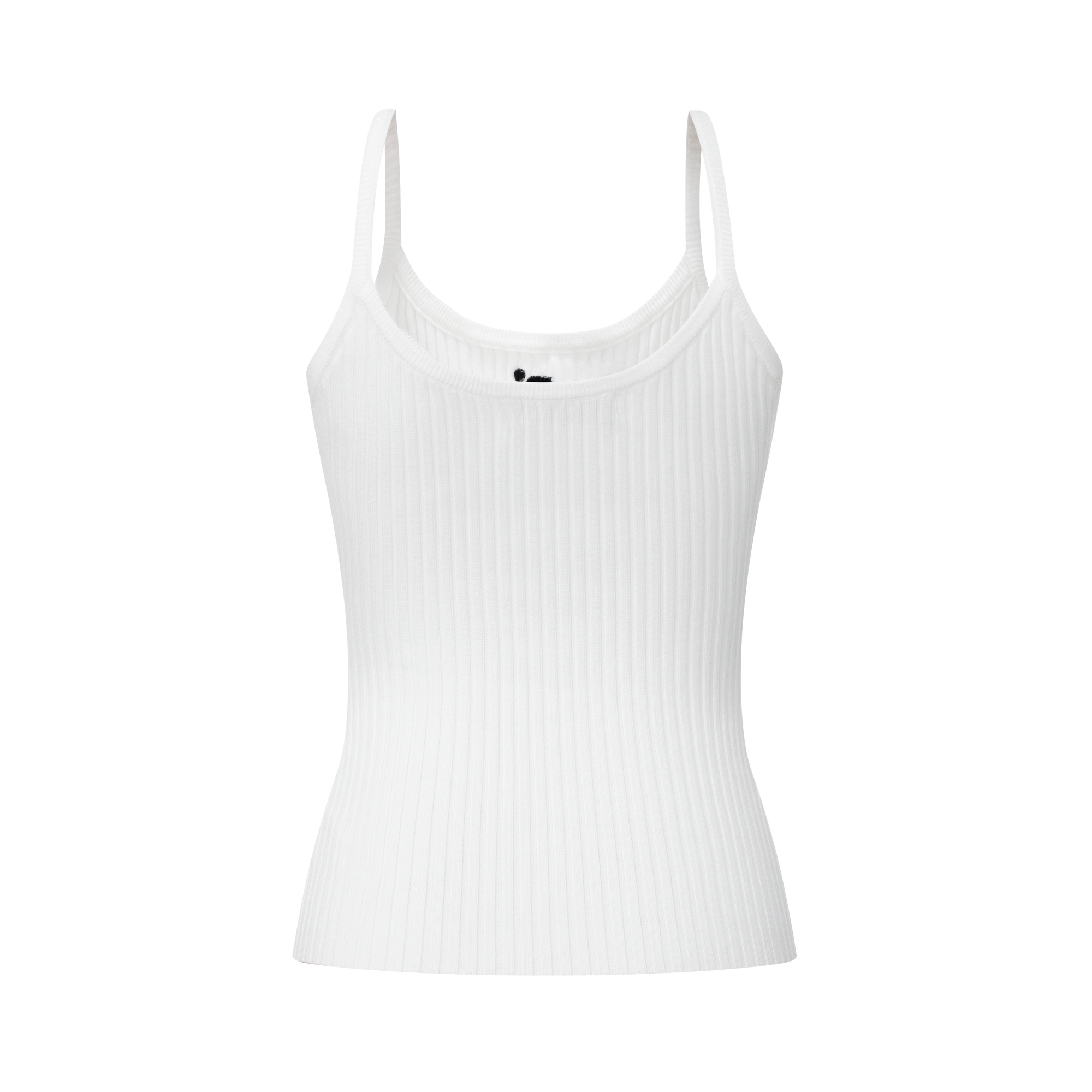 White Trendy Elastic Stripe Embroidered Camisole