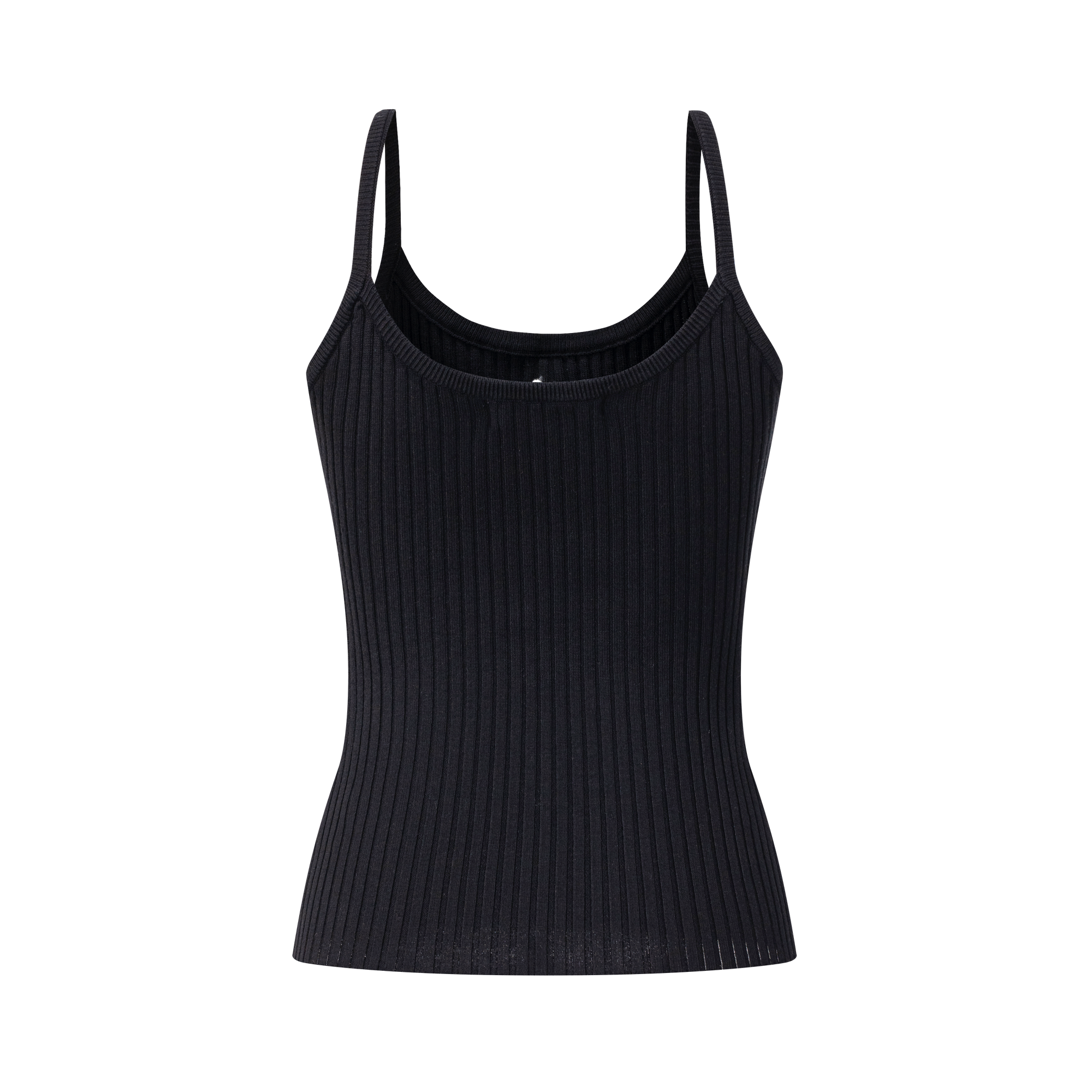 Black Trendy Elastic Stripe Embroidered Camisole