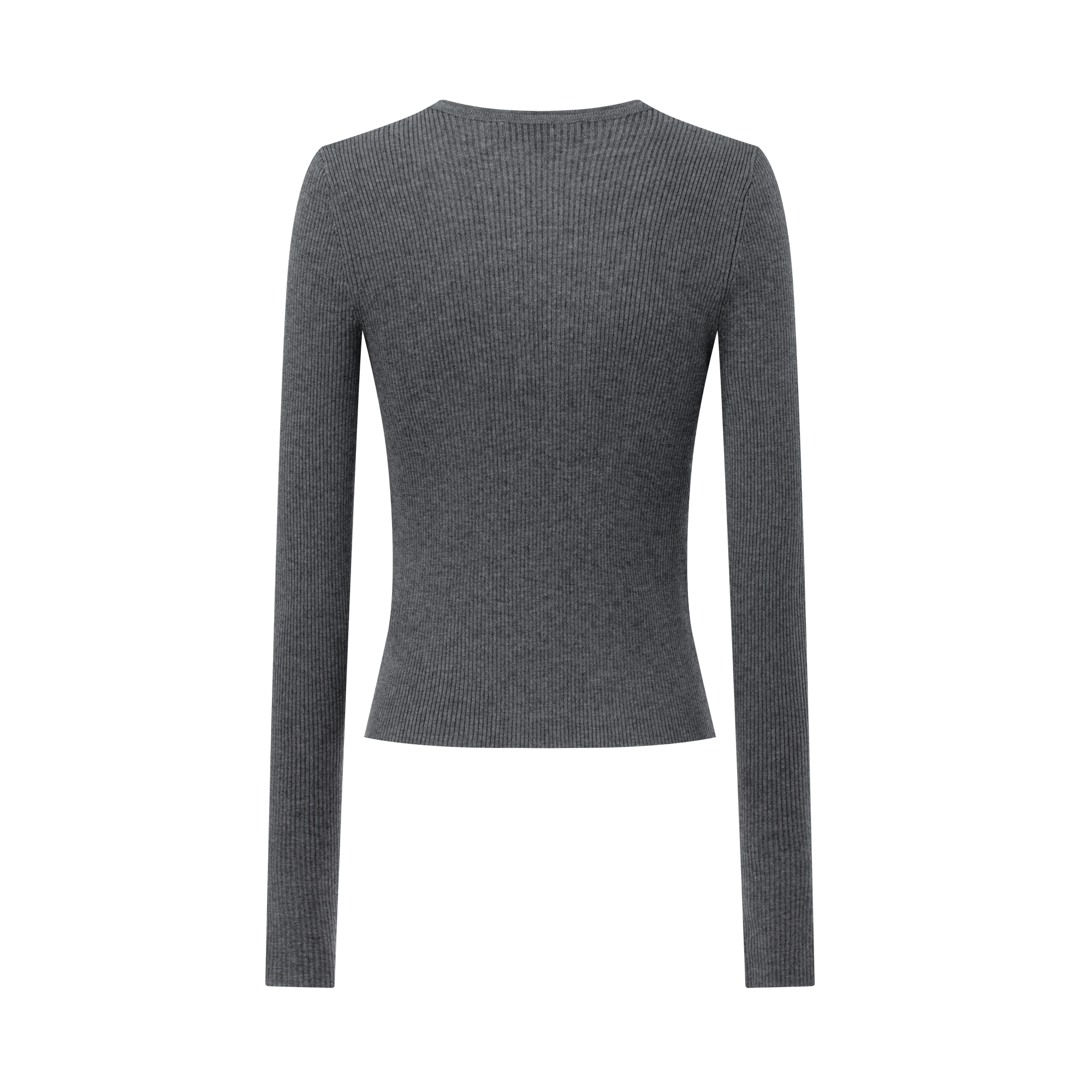 Gray Wool Blend V-Neck Lace-Up Knit Cardigan 