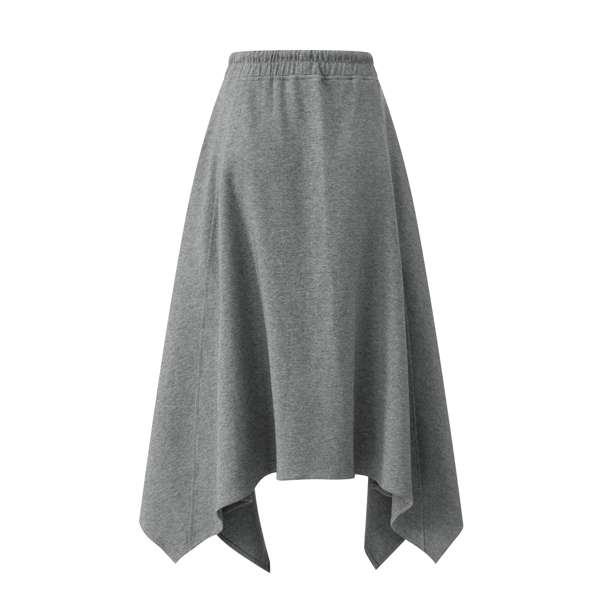 Irregular Cut Elastic Drawstring Pocket Midi Dress In Gray