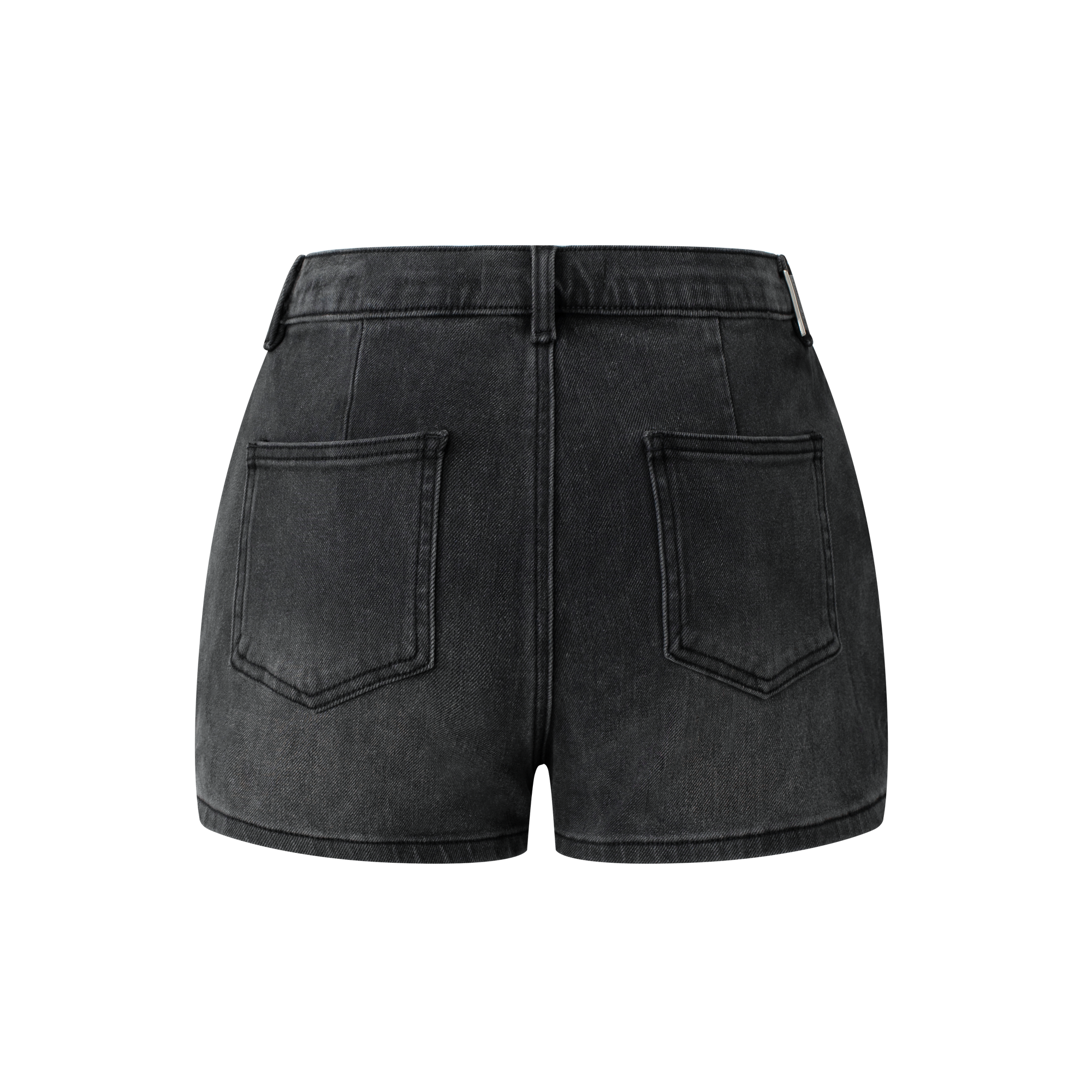 Black Grey Stretch Denim Bodycon Shorts
