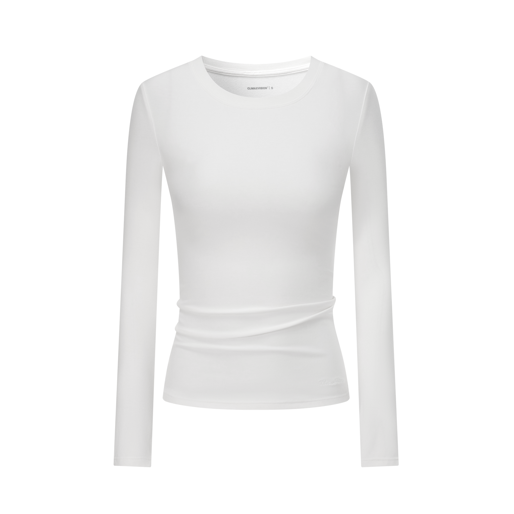 White Long Sleeve Soft Mist Skin-Fitting Shaping Top