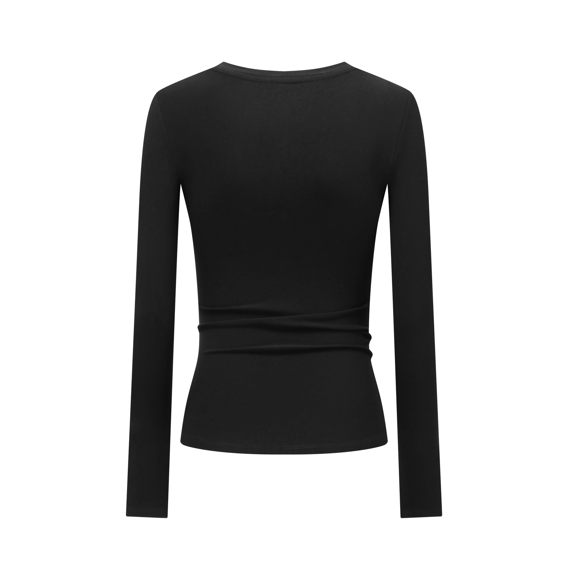 Black Long Sleeve Soft Mist Skin-Fitting Shaping Top